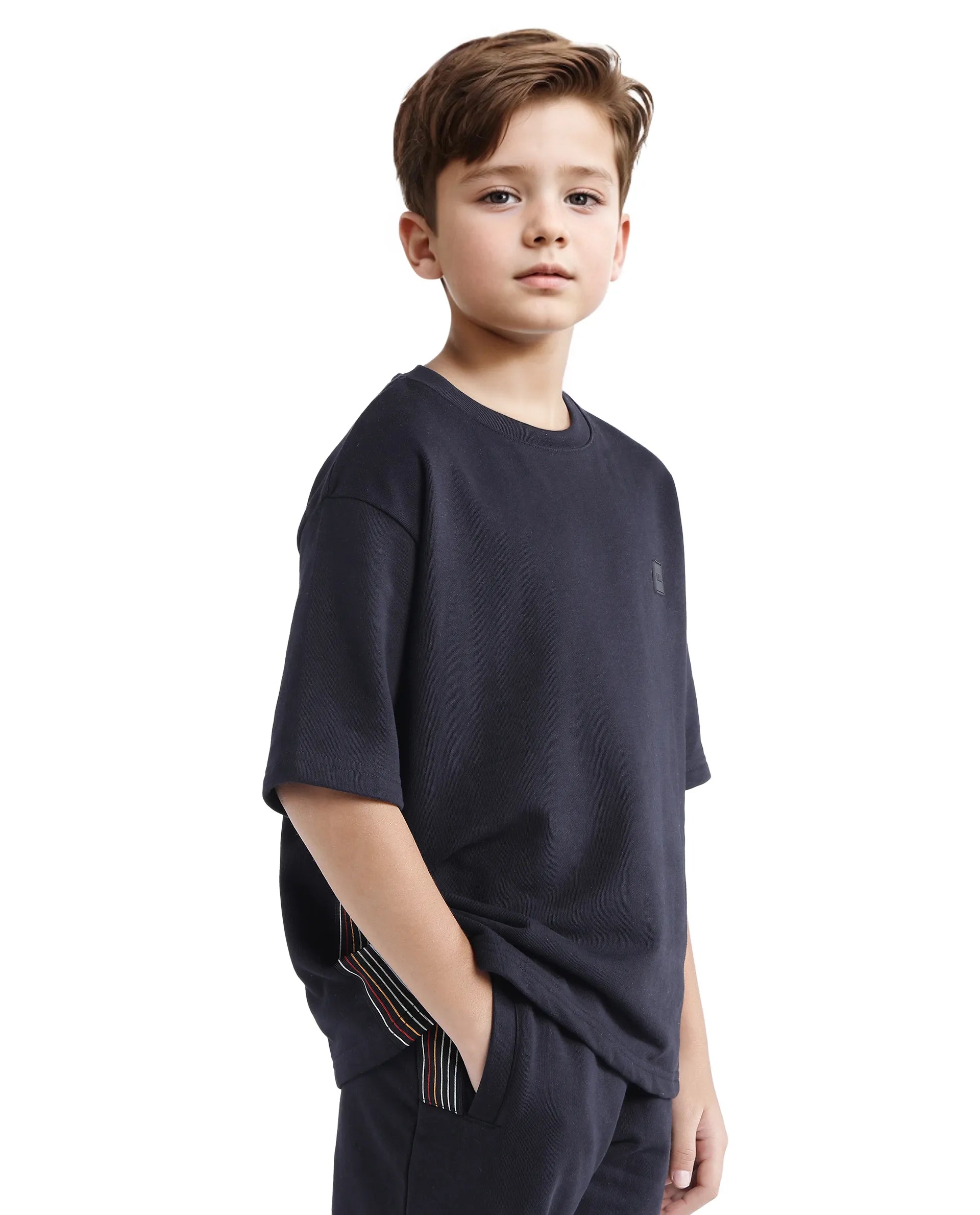 Rare Ones Kids Sans Black Cotton Poly Short Sleeve Crew Neck Applique T-Shirt