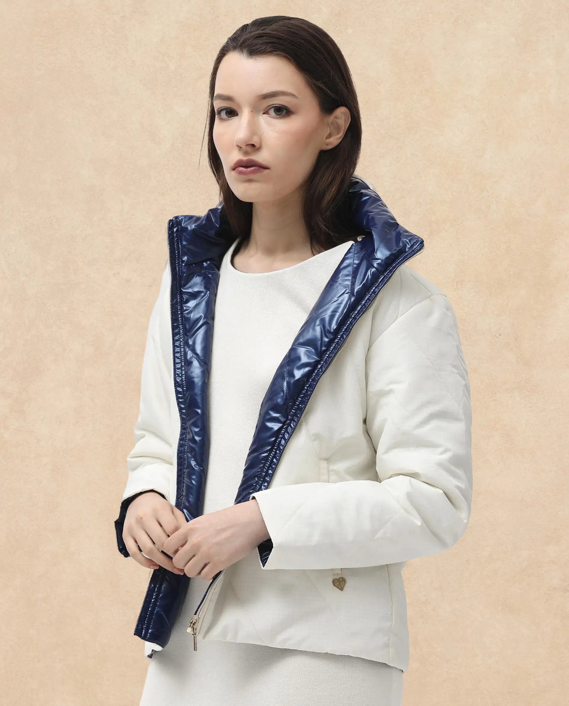 Rareism Women Sapell Off White Plain Jacket