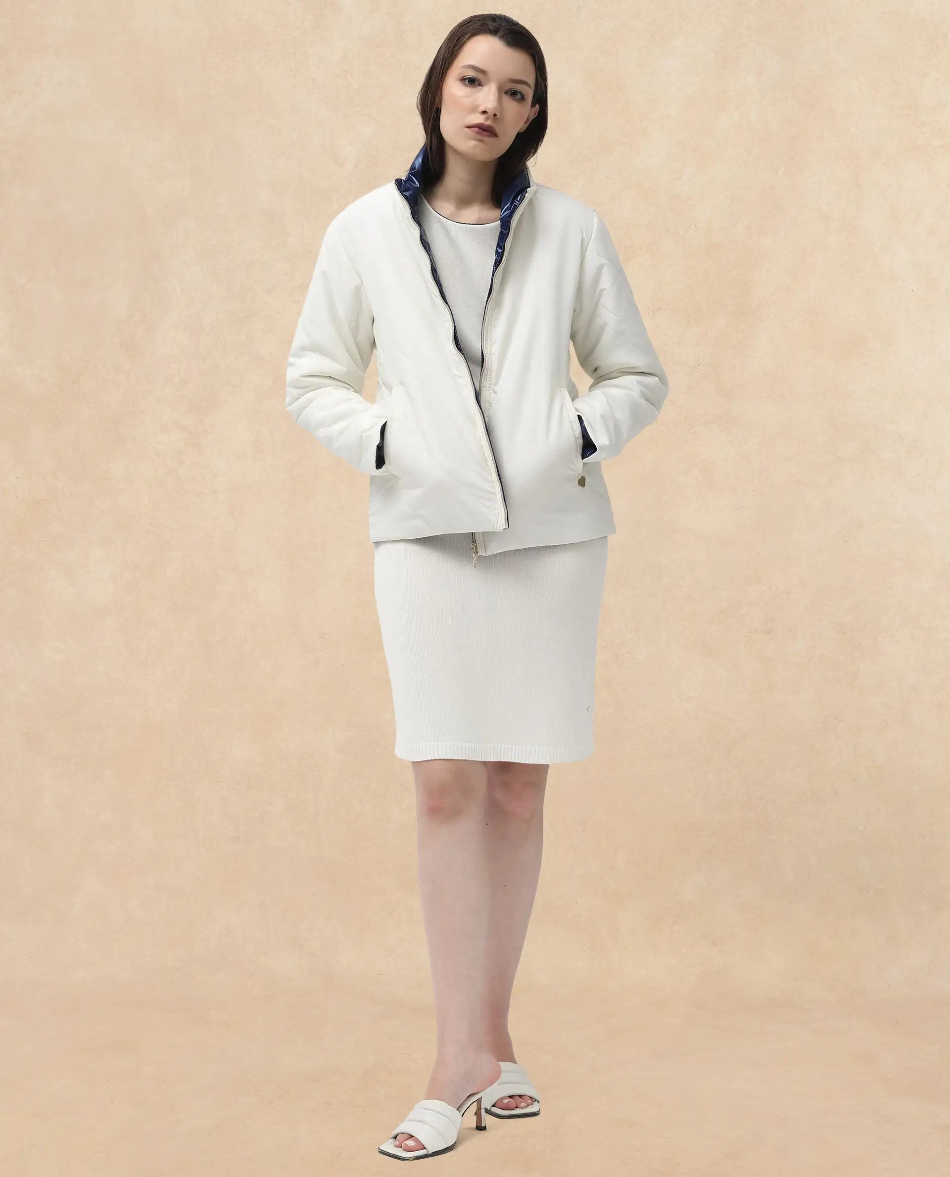 Rareism Women Sapell Off White Plain Jacket