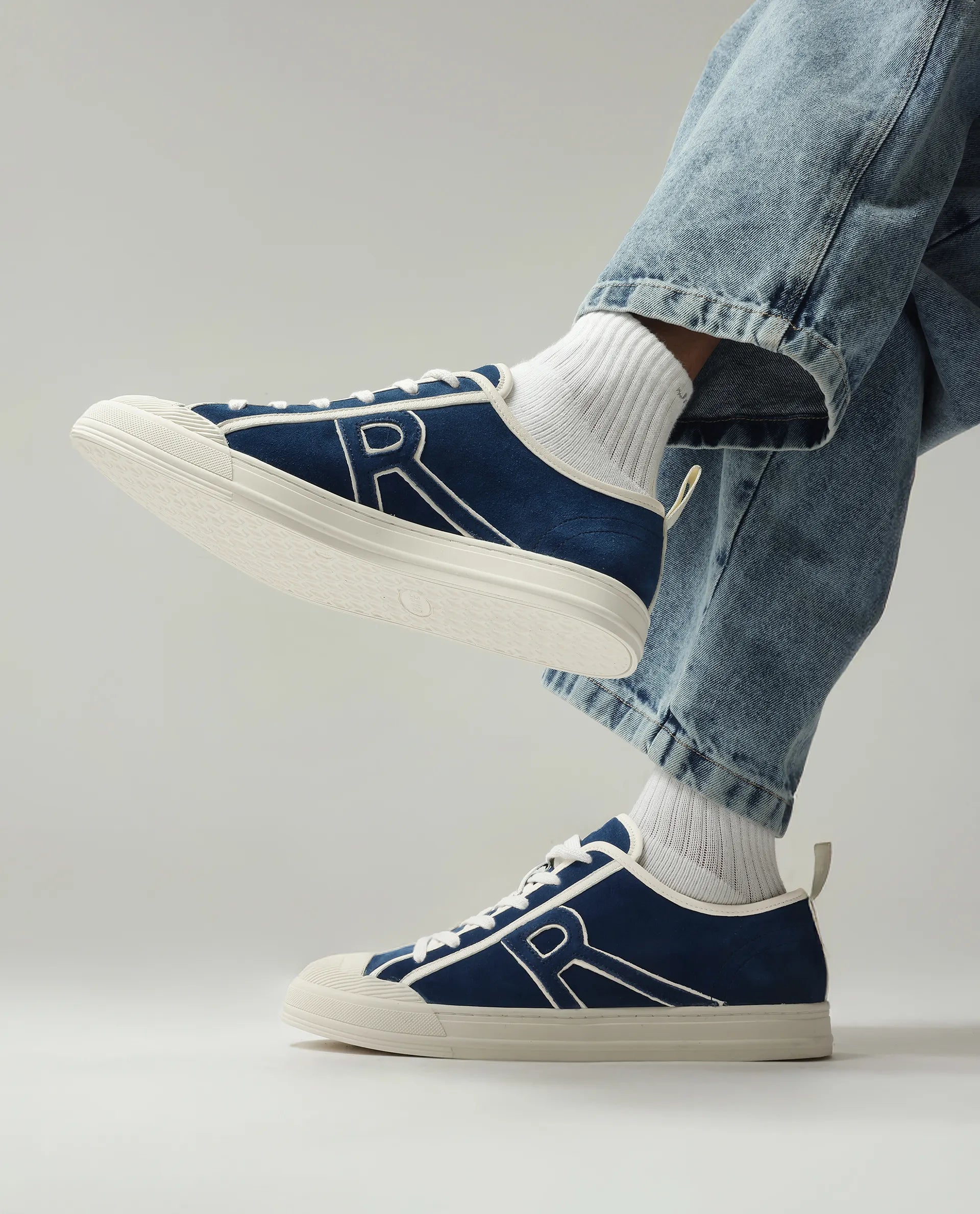 Rare Rabbit Men Sauron-2 Blue Lace-Up Shoes