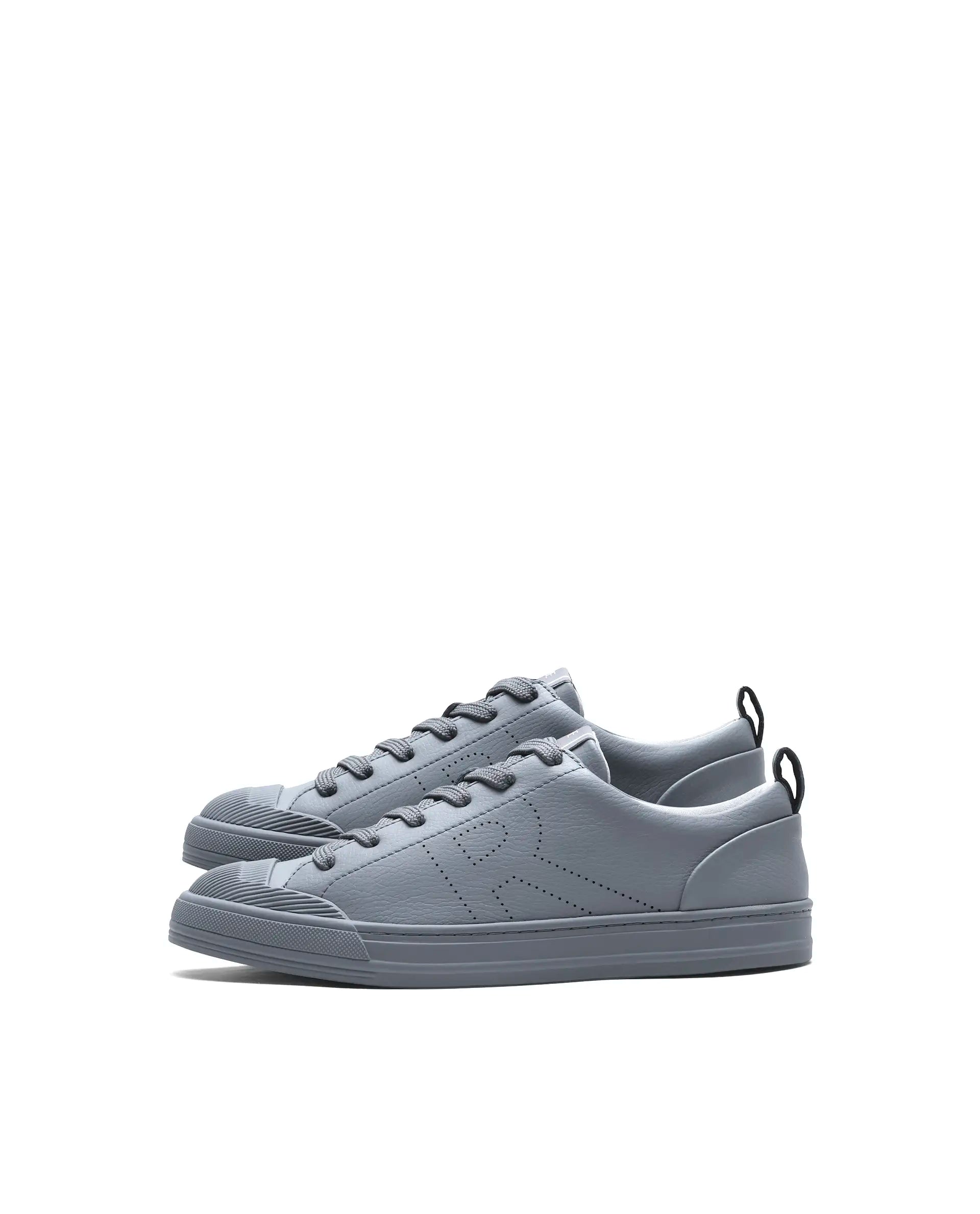 Rare Rabbit Men's Sauron 25 Dark Grey Micro Leather Sneaker