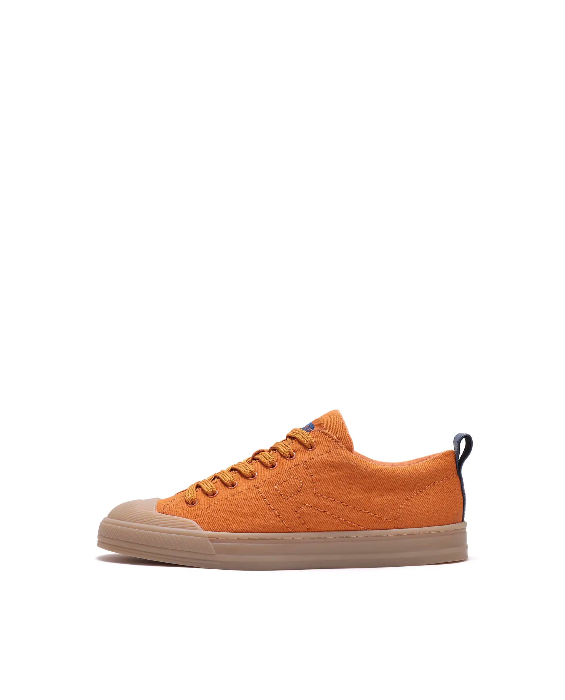 Rare Rabbit Men's Sauron 77 Orange Micro Leather Sneaker