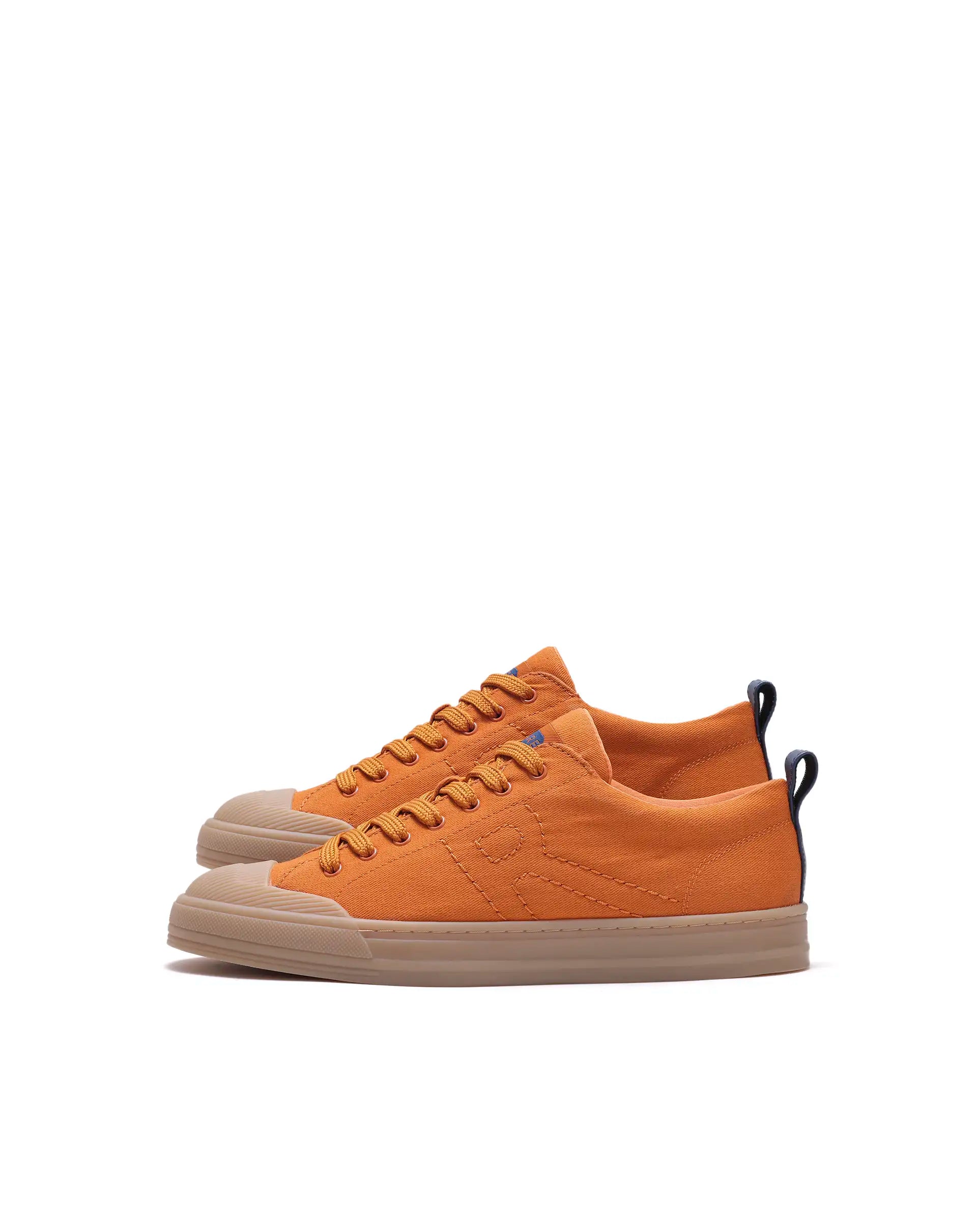 Rare Rabbit Men's Sauron 77 Orange Micro Leather Sneaker