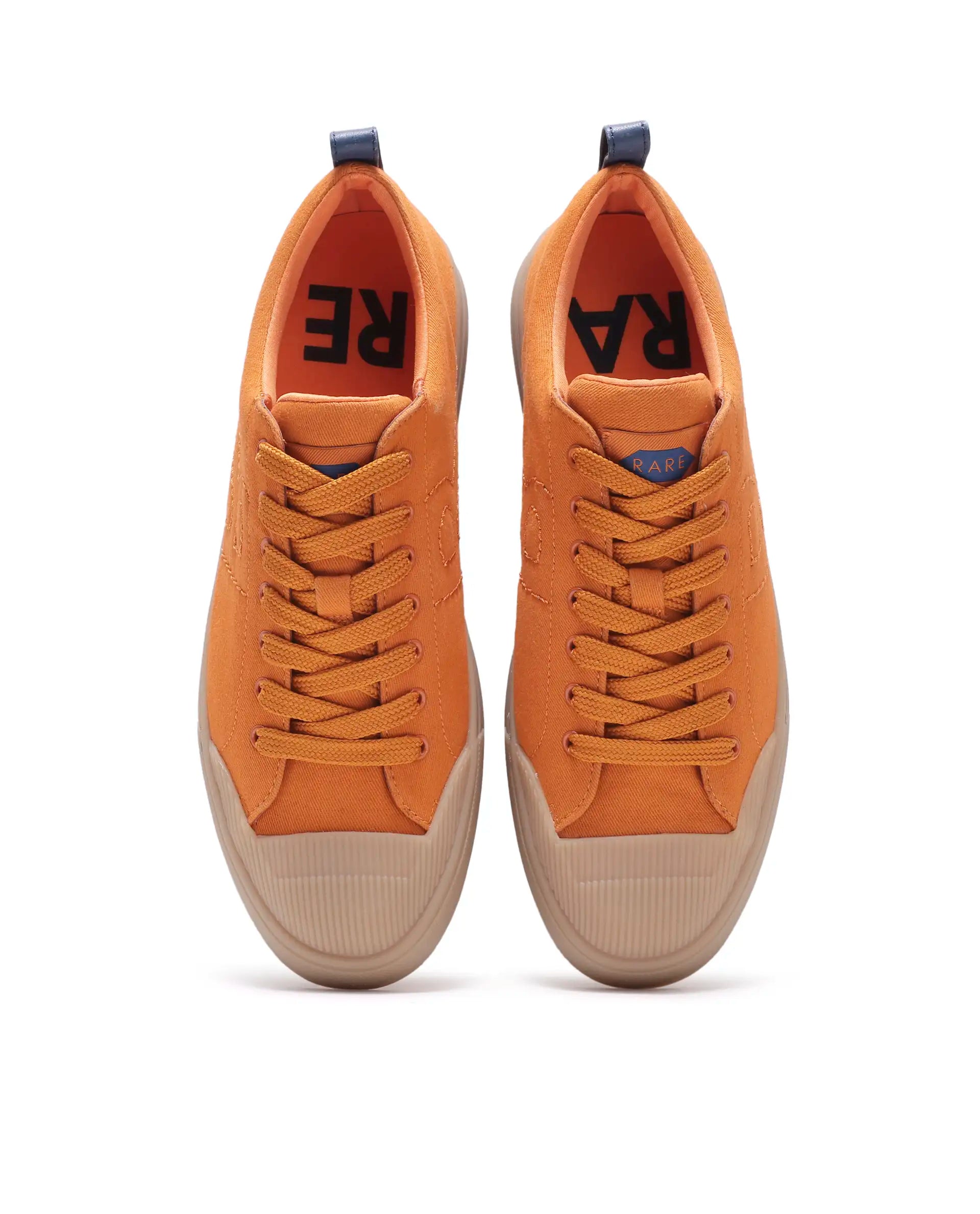 Rare Rabbit Men's Sauron 77 Orange Micro Leather Sneaker