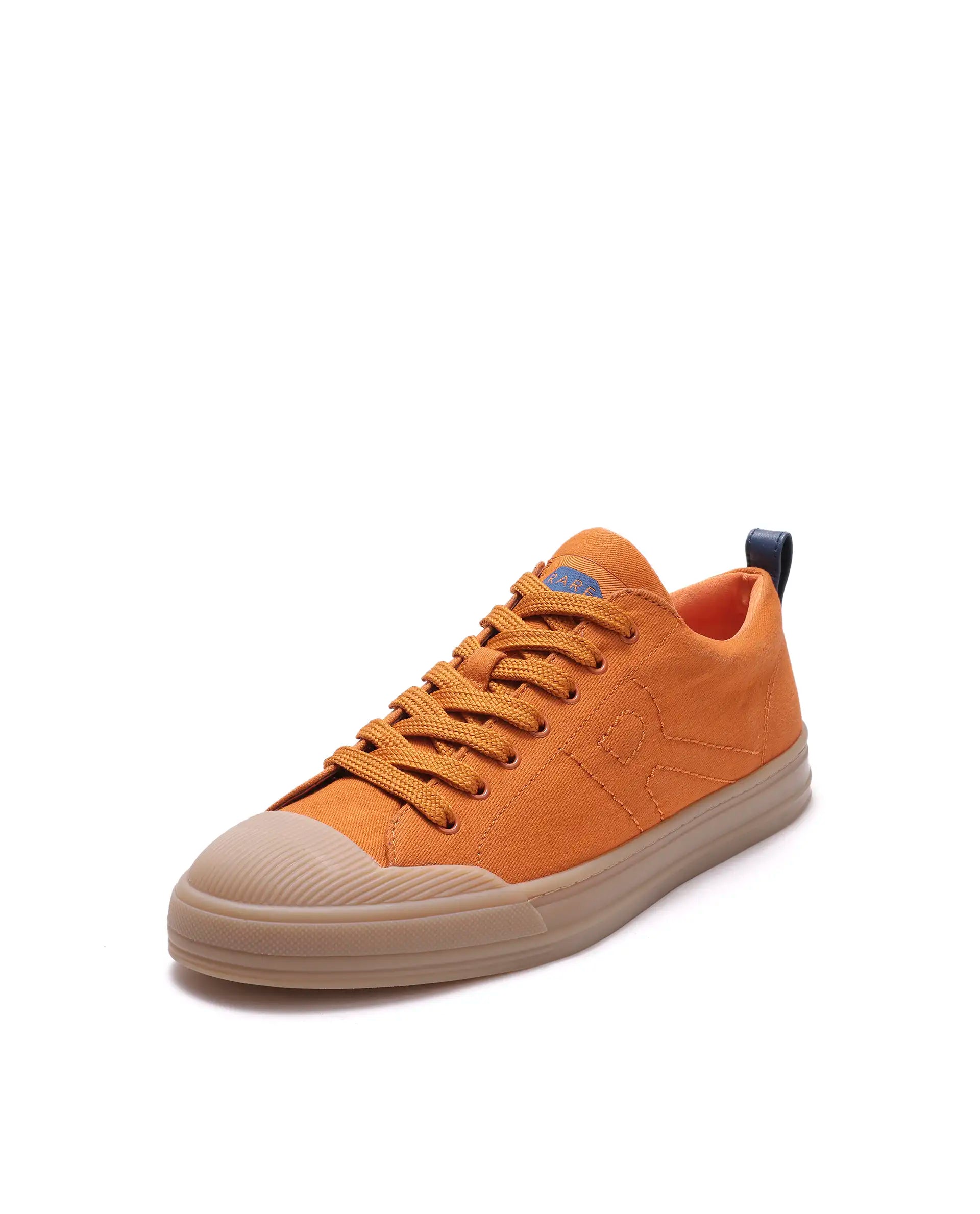 Rare Rabbit Men's Sauron 77 Orange Micro Leather Sneaker