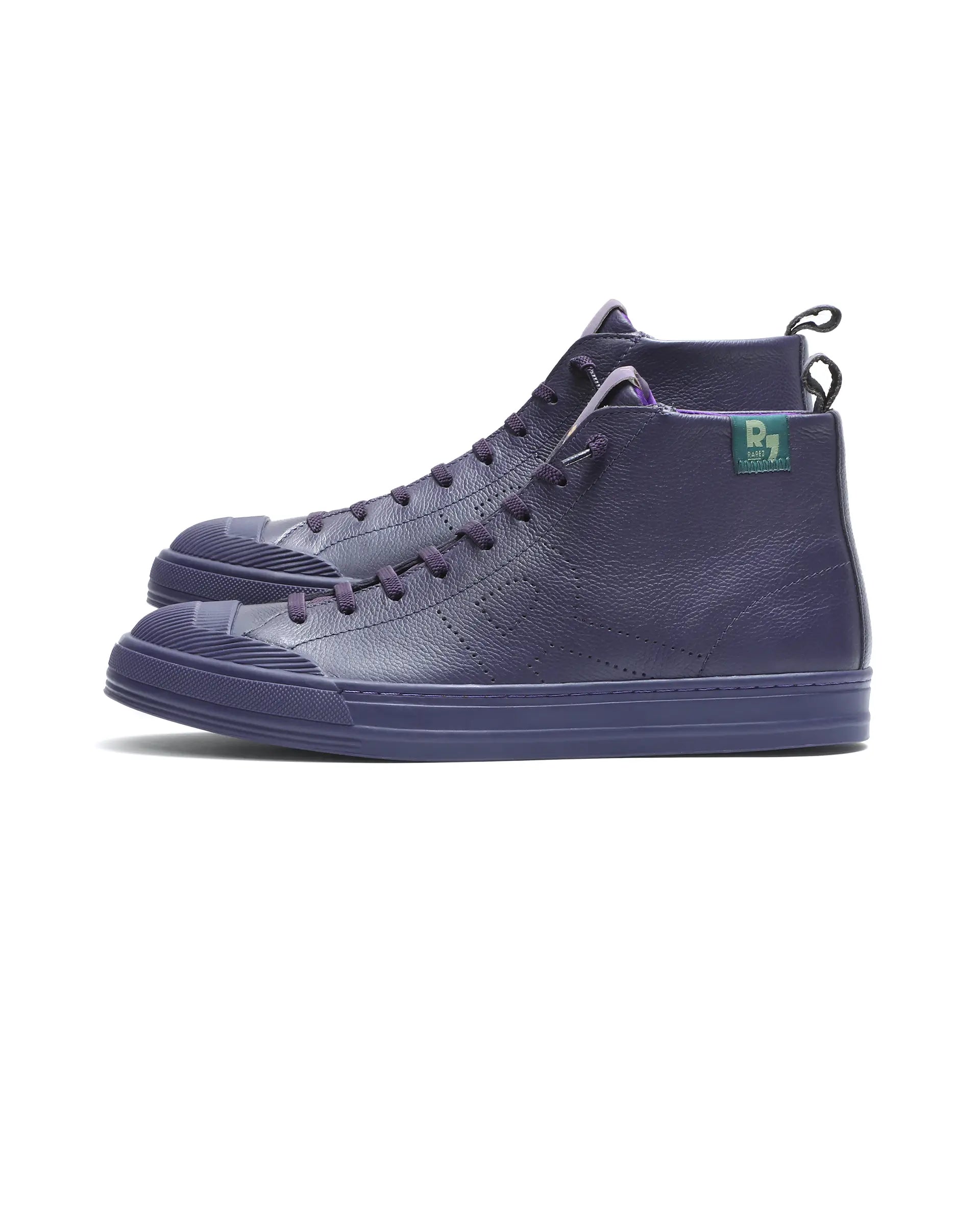 Rare Rabbit Men Sauron Hi Pro Dark Purple Leather Lace-Up Closure Sneaker