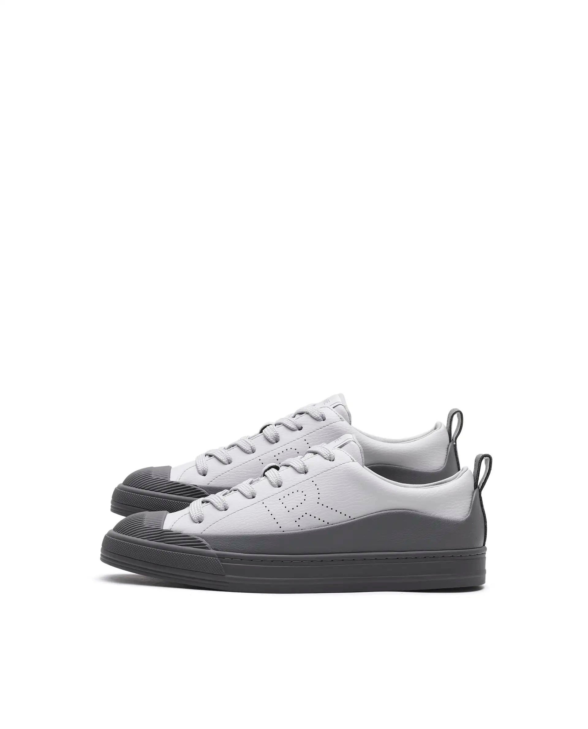 Rare Rabbit Men's Sauron Wave 24 Light Grey Micro Leather Sneaker
