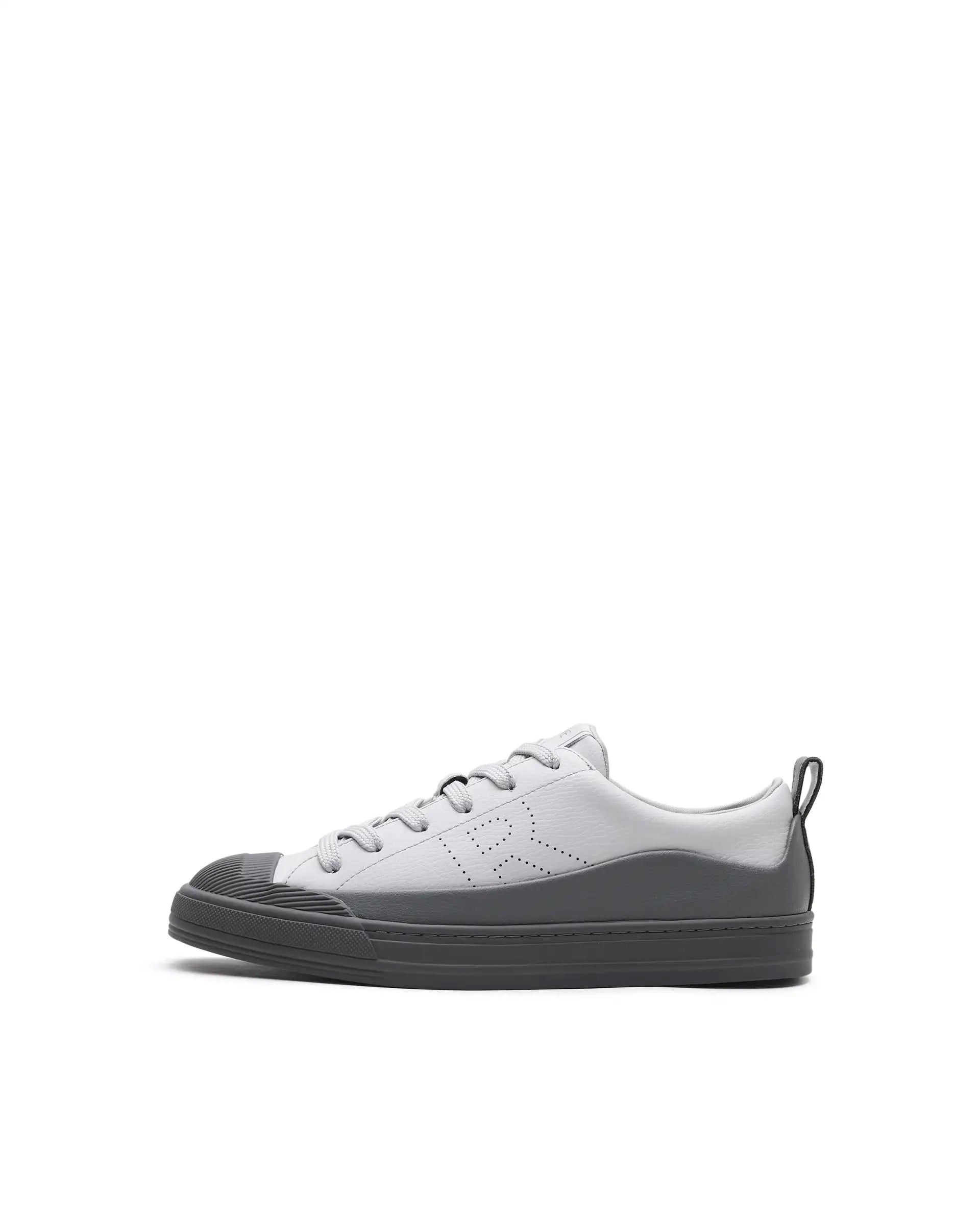 Rare Rabbit Men's Sauron Wave 24 Light Grey Micro Leather Sneaker