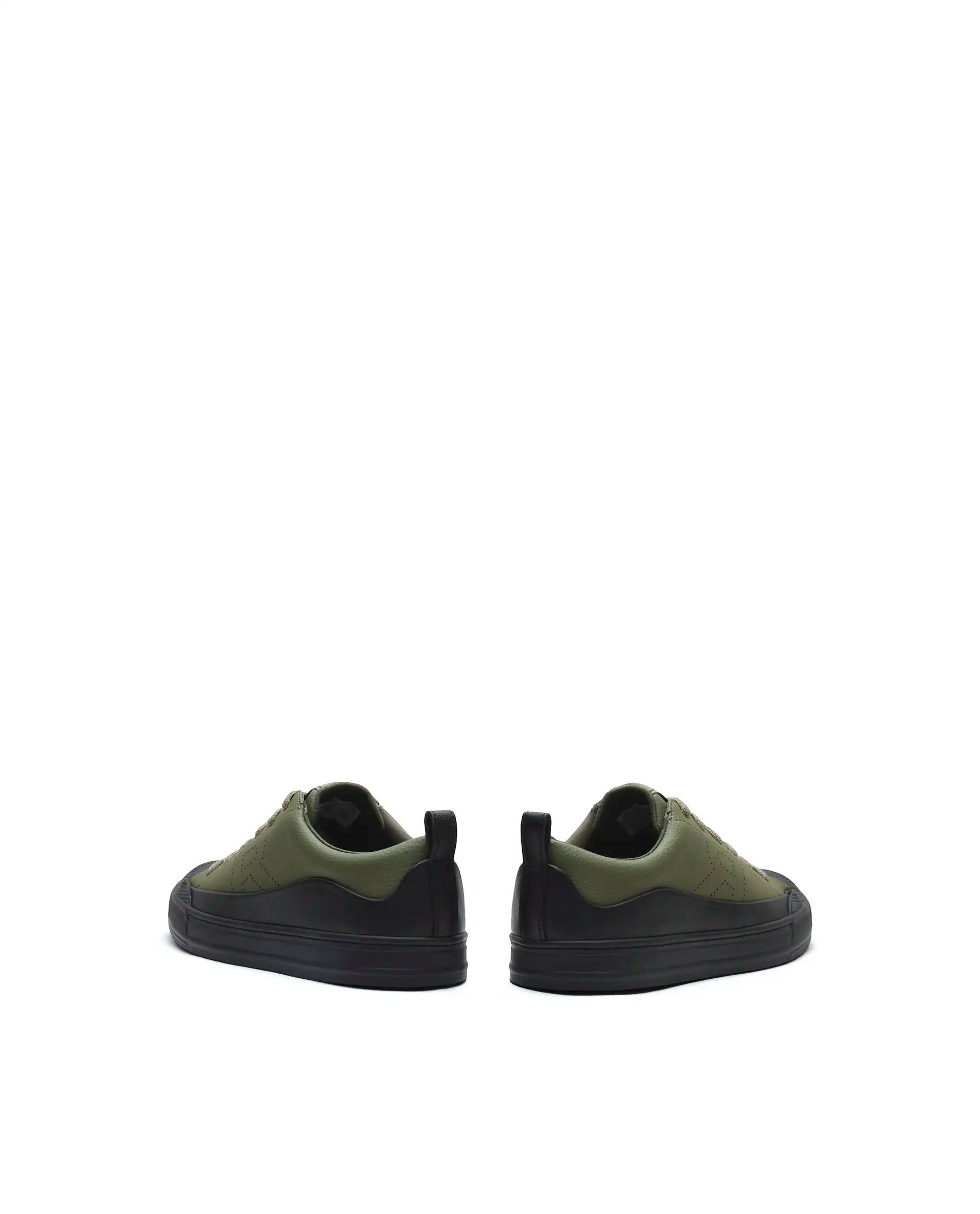 Rare Rabbit Men's Sauron Wave 24 Dark Olive Micro Leather Sneaker