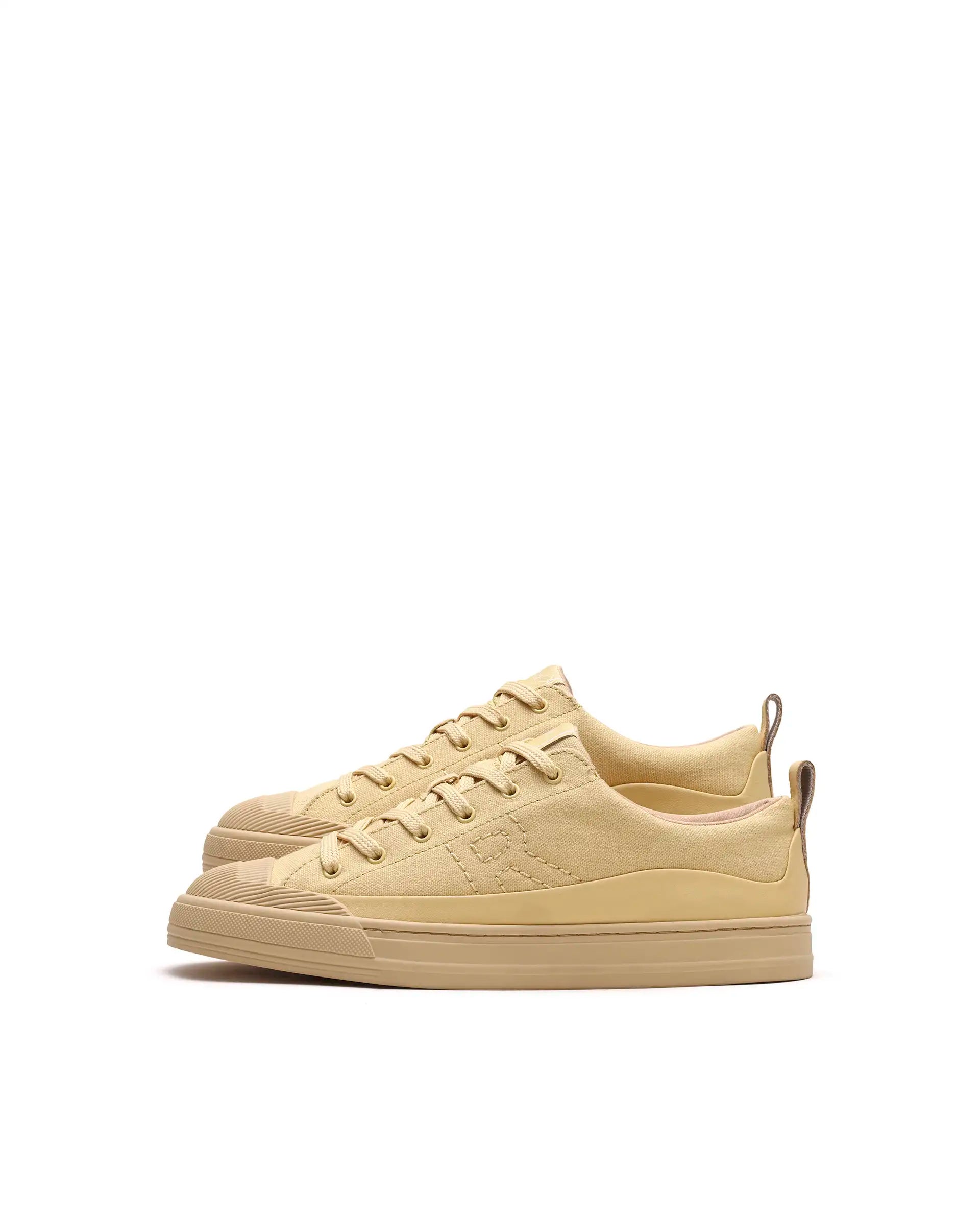 Rare Rabbit Men's Sauron Wave 60 Light Yellow Micro Leather Sneaker