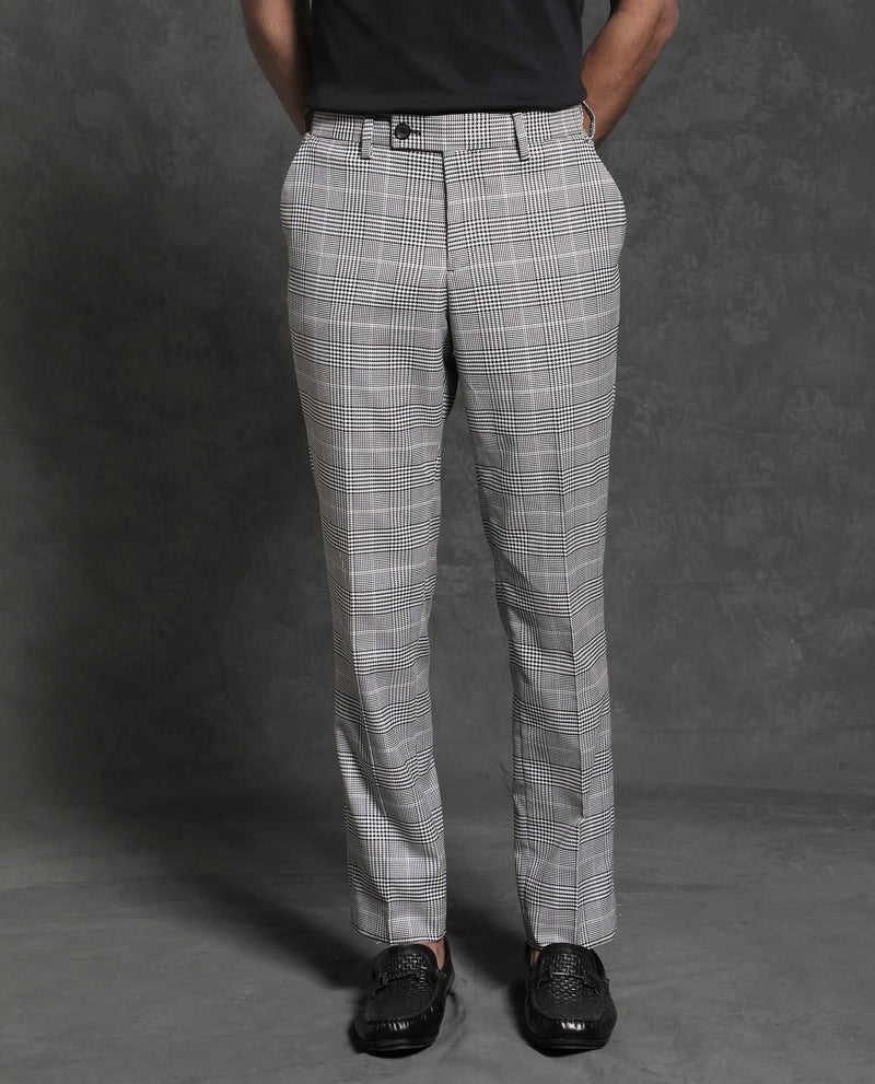 Ben Sherman | Men's Grey Orange Check Suit Trouser | Suit Direct