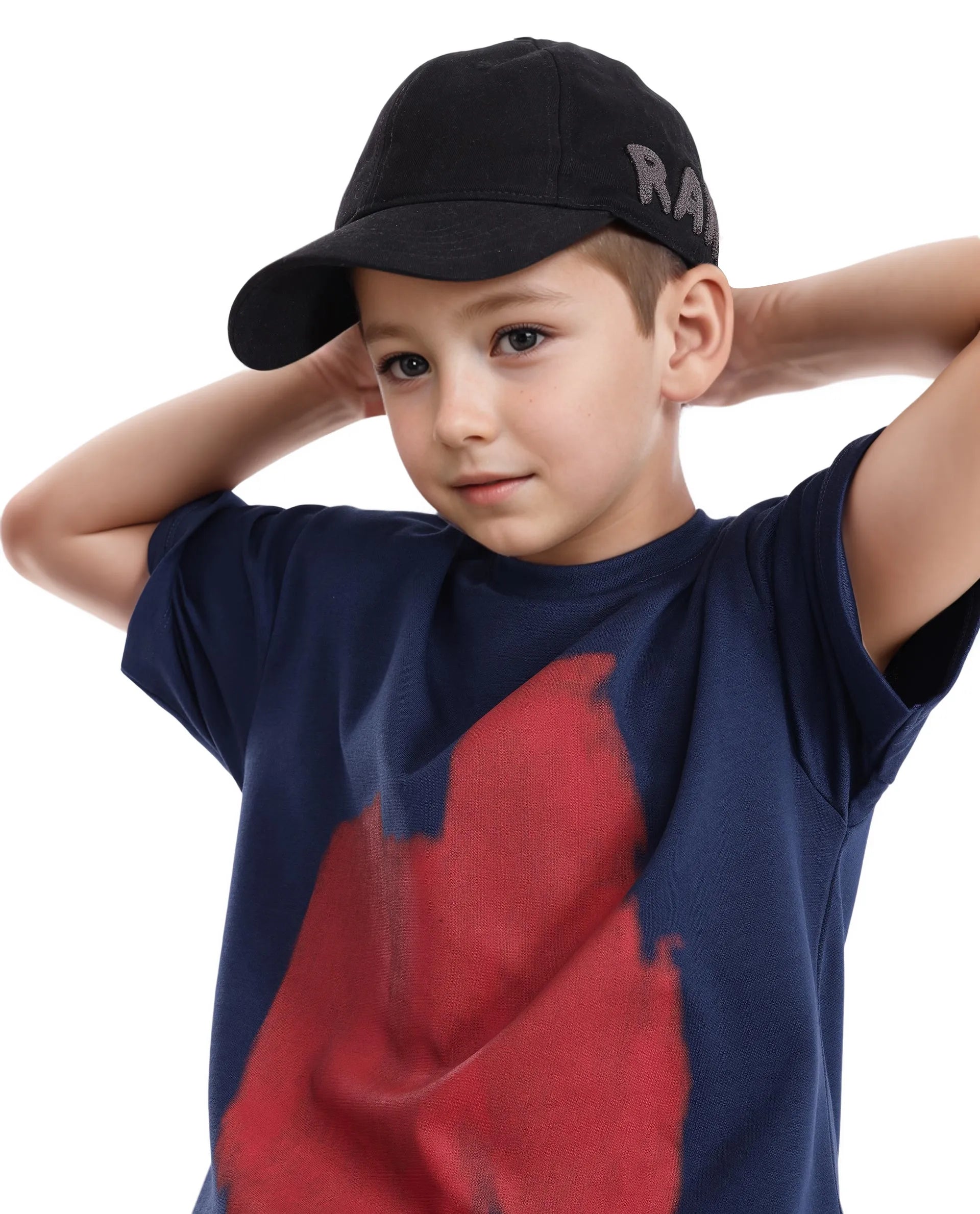 Rare Ones Kids Scrib Navy Cotton Poly Short Sleeve Pigment Print Boxy T-Shirt