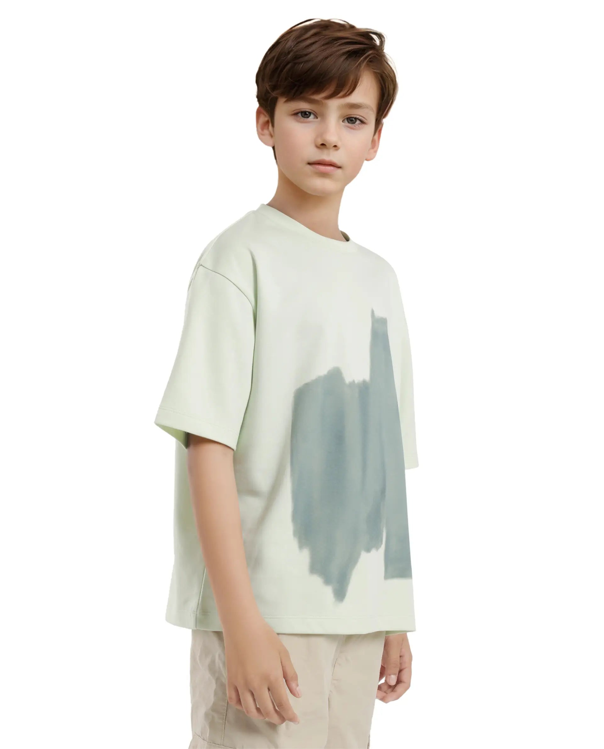 Rare Ones Kids Scrib Green Cotton Full Sleeves Crew Neck Abstract Print T-Shirt