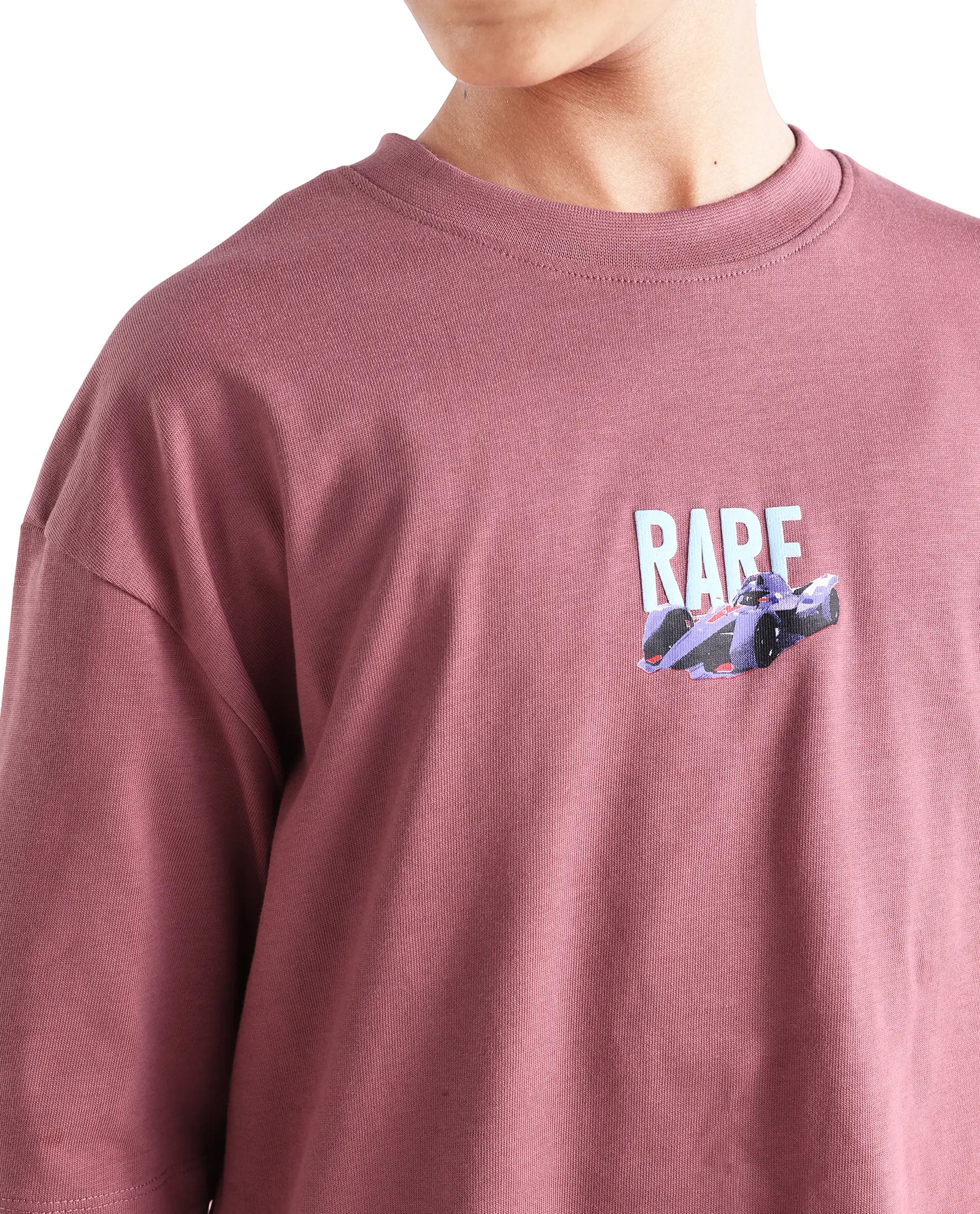 Rare Ones Kids Selo Dusky Pink Cotton Solid Slip-On Closure Oversized Fit T-Shirt
