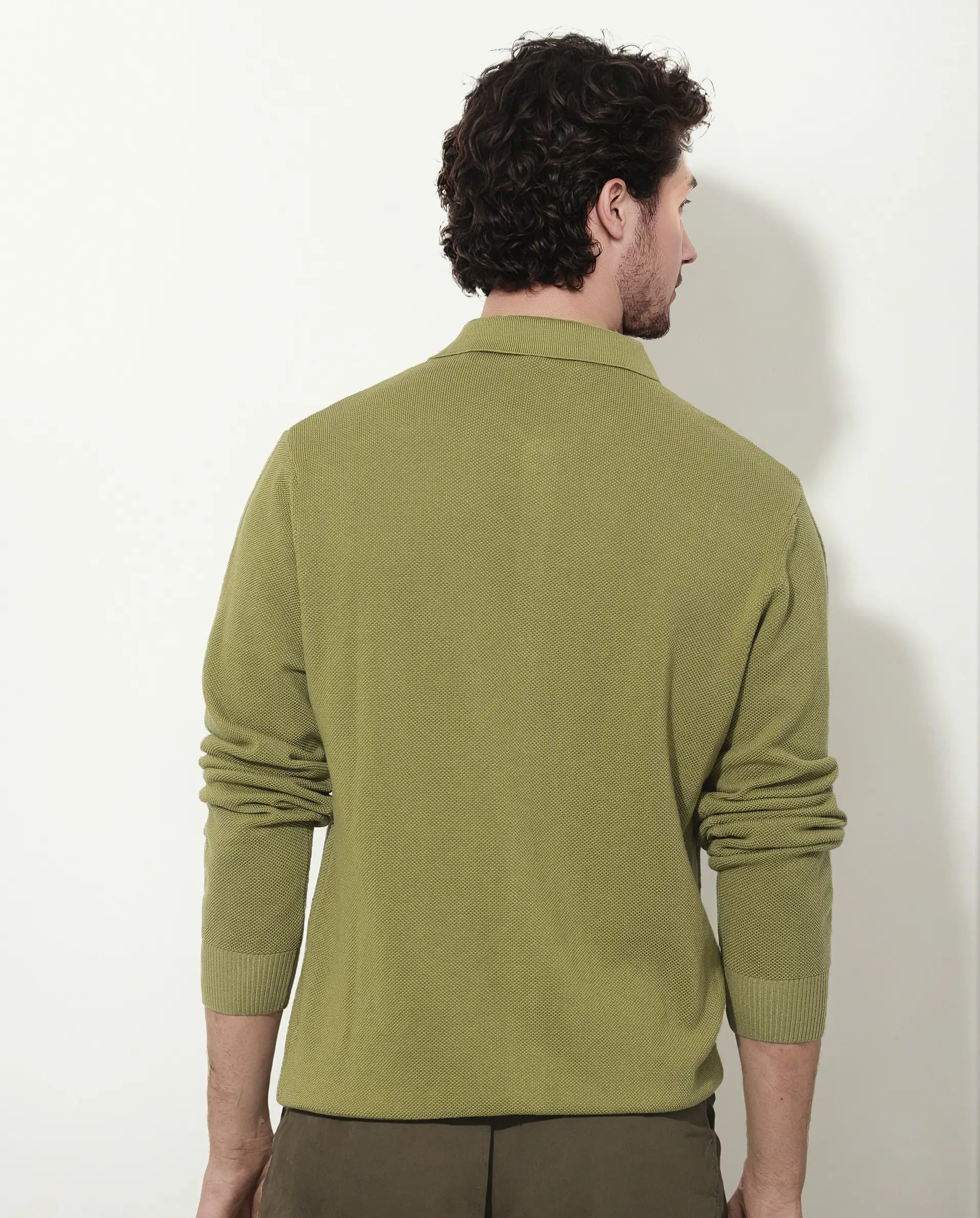 Rare Rabbit Men's Alias-N Flouroscent Green Cotton Plain Regular Fit Full Sleeve Collared Shirt