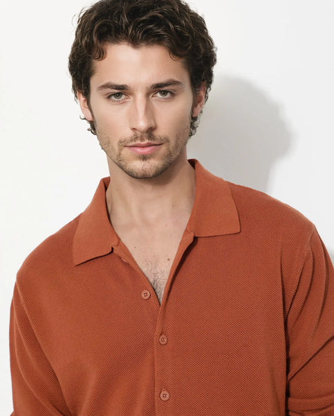 Buy Alias-N - Dusky Rust Regular Fit Plain Shirt| Rare Rabbit