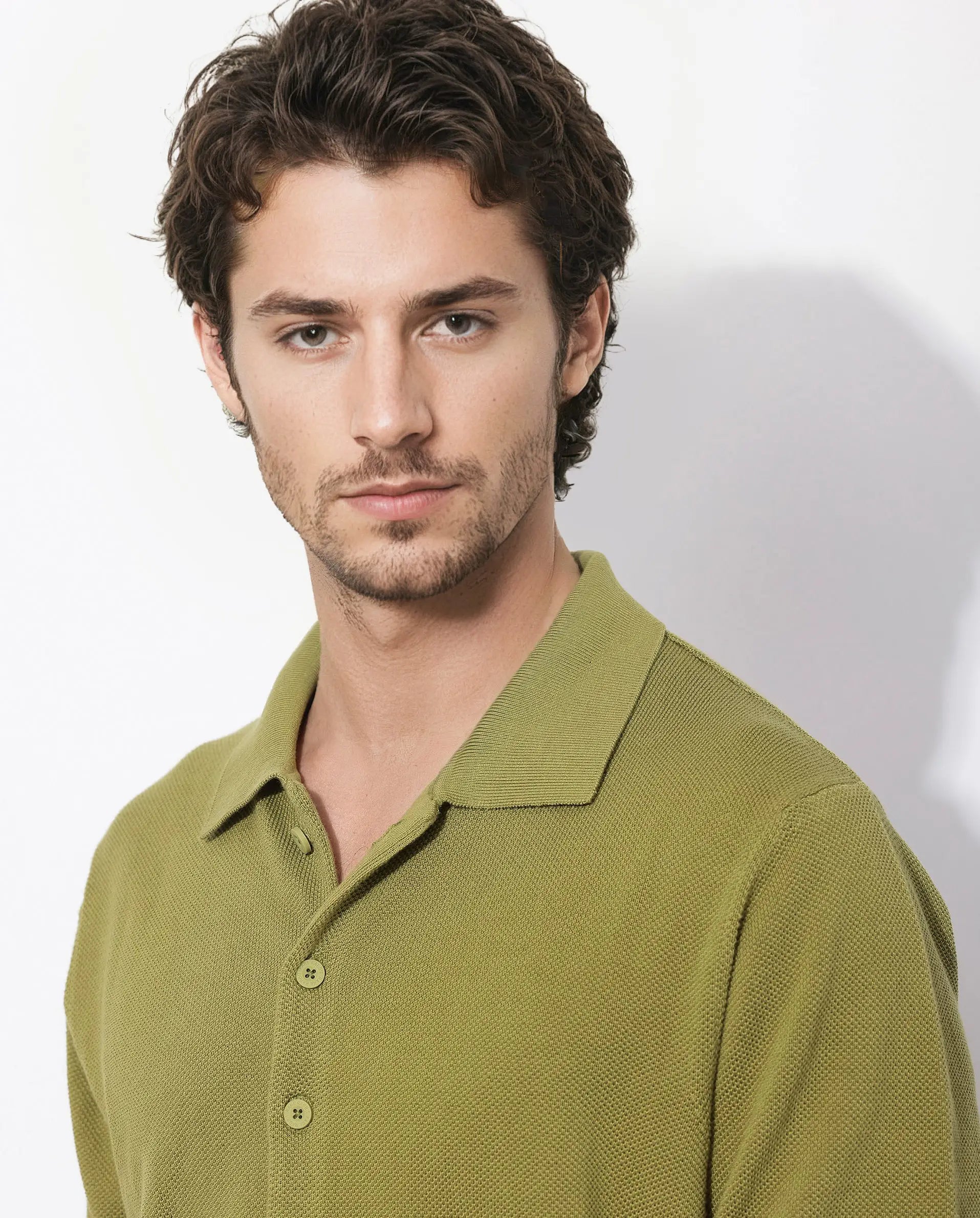 Rare Rabbit Men's Alias-N Flouroscent Green Cotton Plain Regular Fit Full Sleeve Collared Shirt