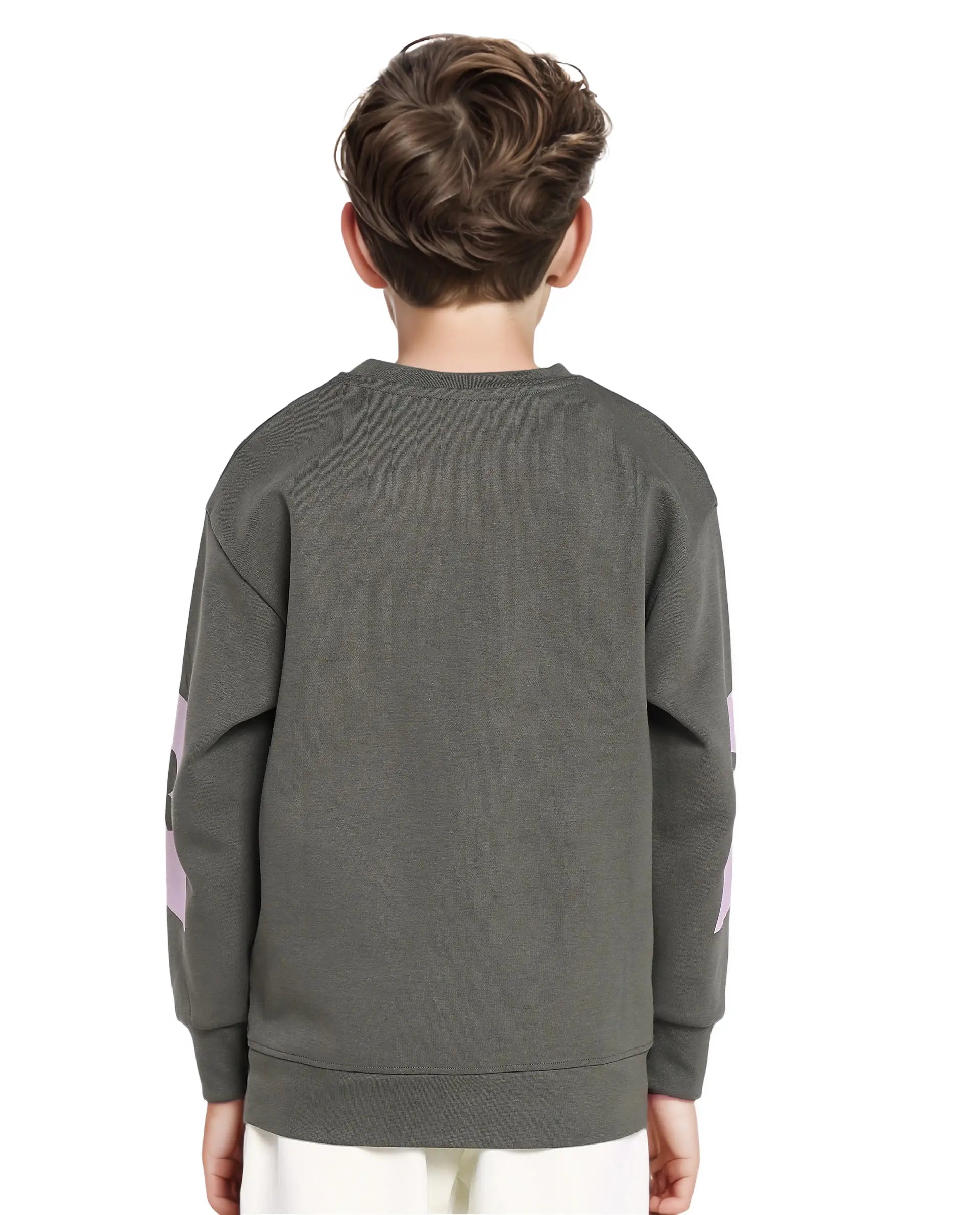Rare Ones Kids Seron Dusky Green Cotton Poly Full Sleeve Digital Print Sweatshirt
