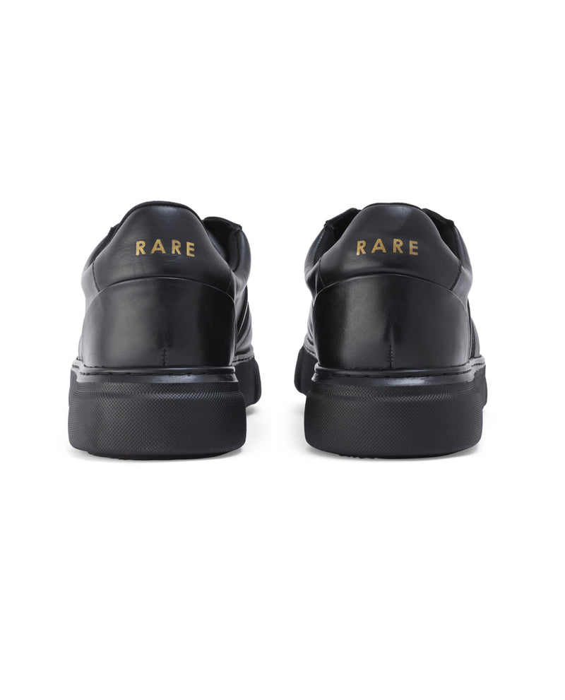 Rare Rabbit Mens Polaris Black Round Toe Low Top Lace-Up Sneaker Shoes