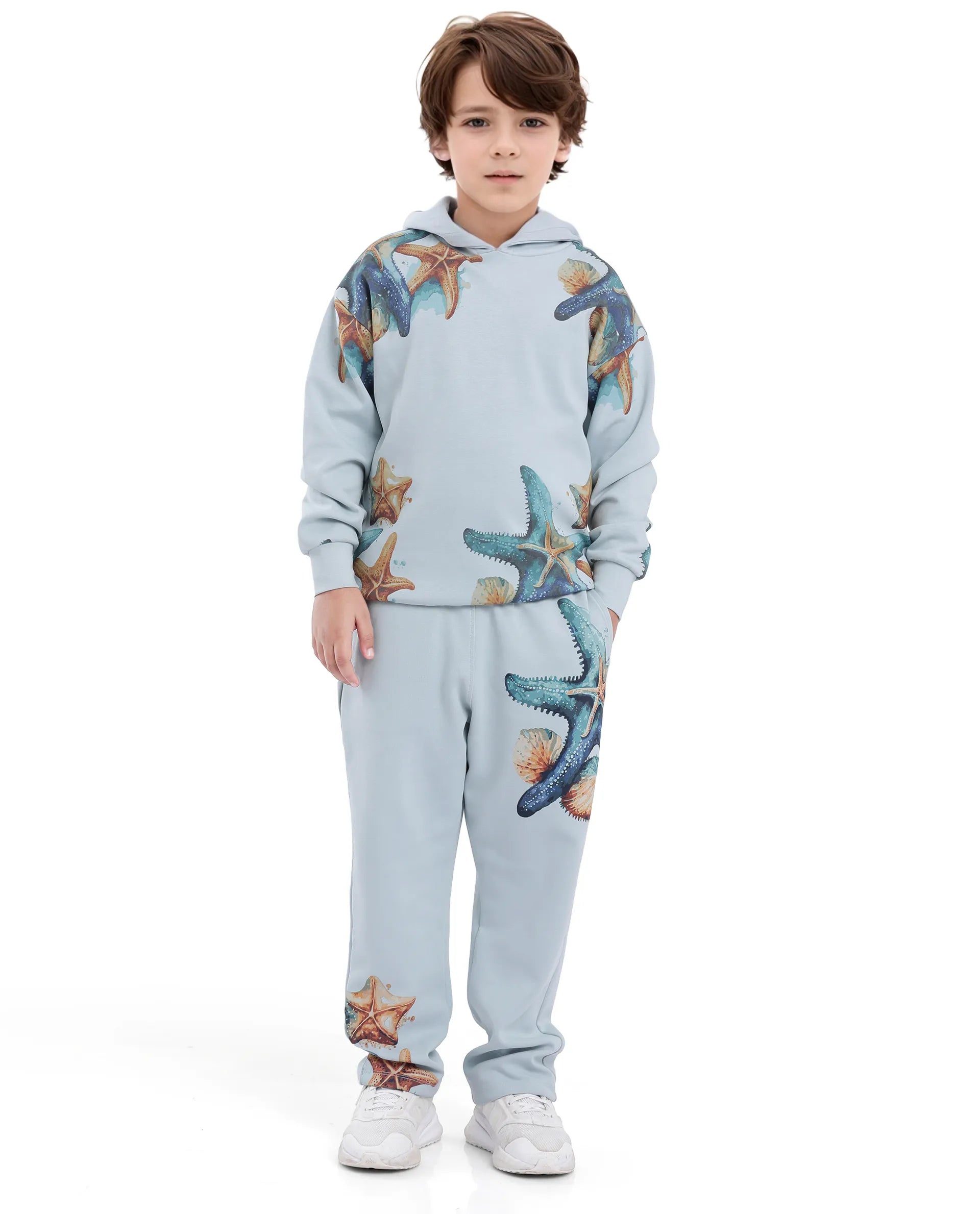 Rare Ones Kids Sims Pastel Blue Cotton Poly Digital Print Trackpant