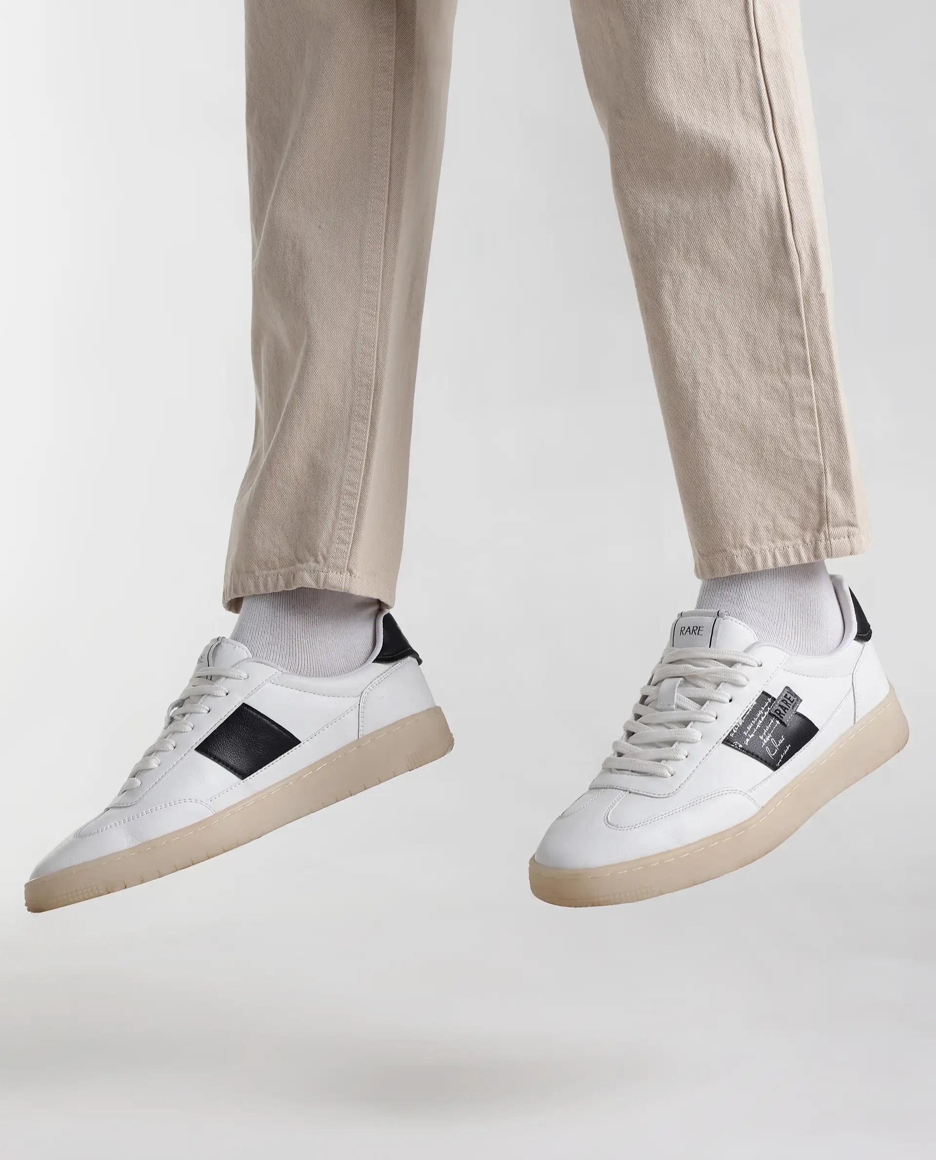 Rare Rabbit Men's Sirius 86 White Micro Leather Sneaker