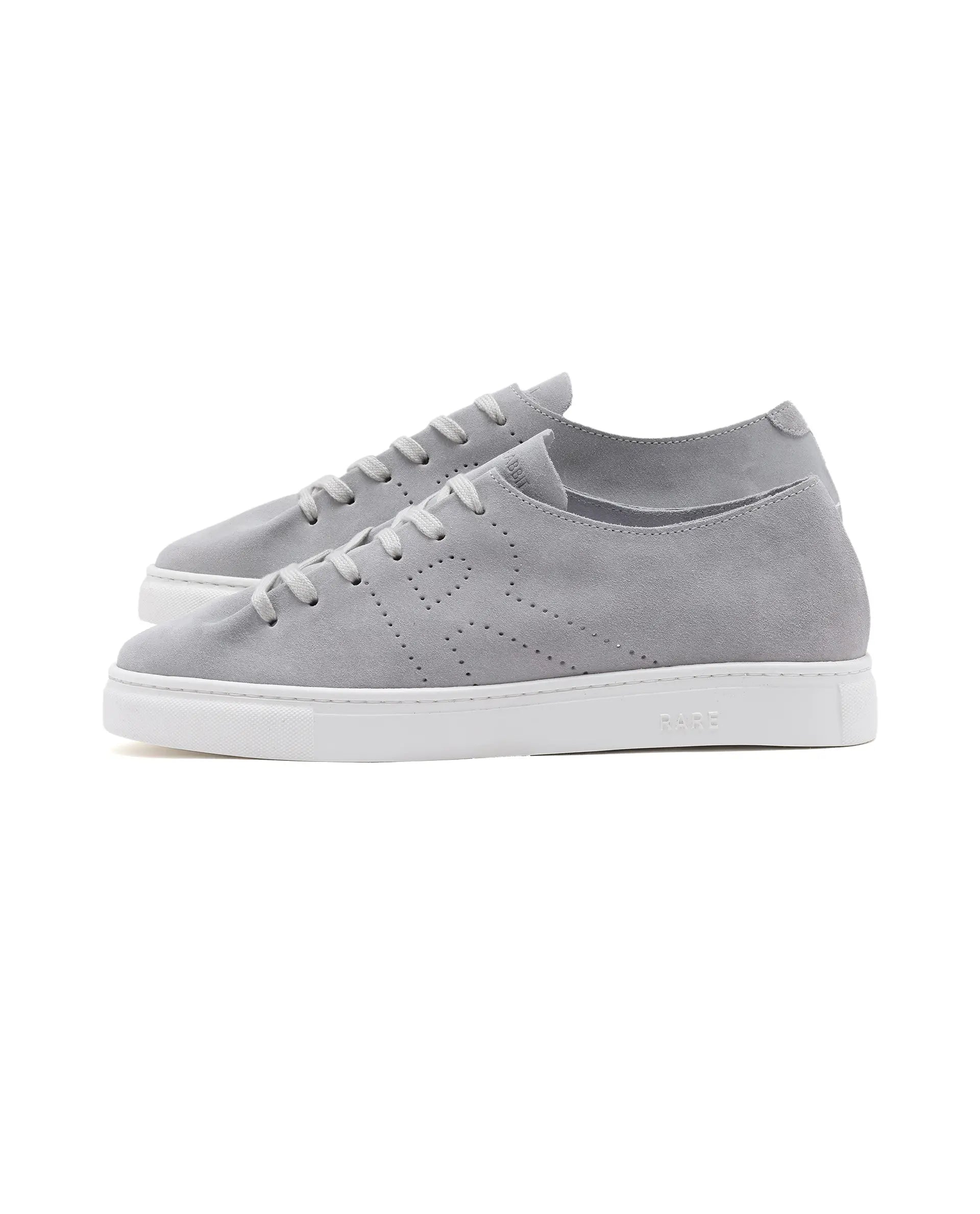 Rare Rabbit Men Skin Light Grey Suede Monotone Upper Low-Top Lace-Up Plain Shoes