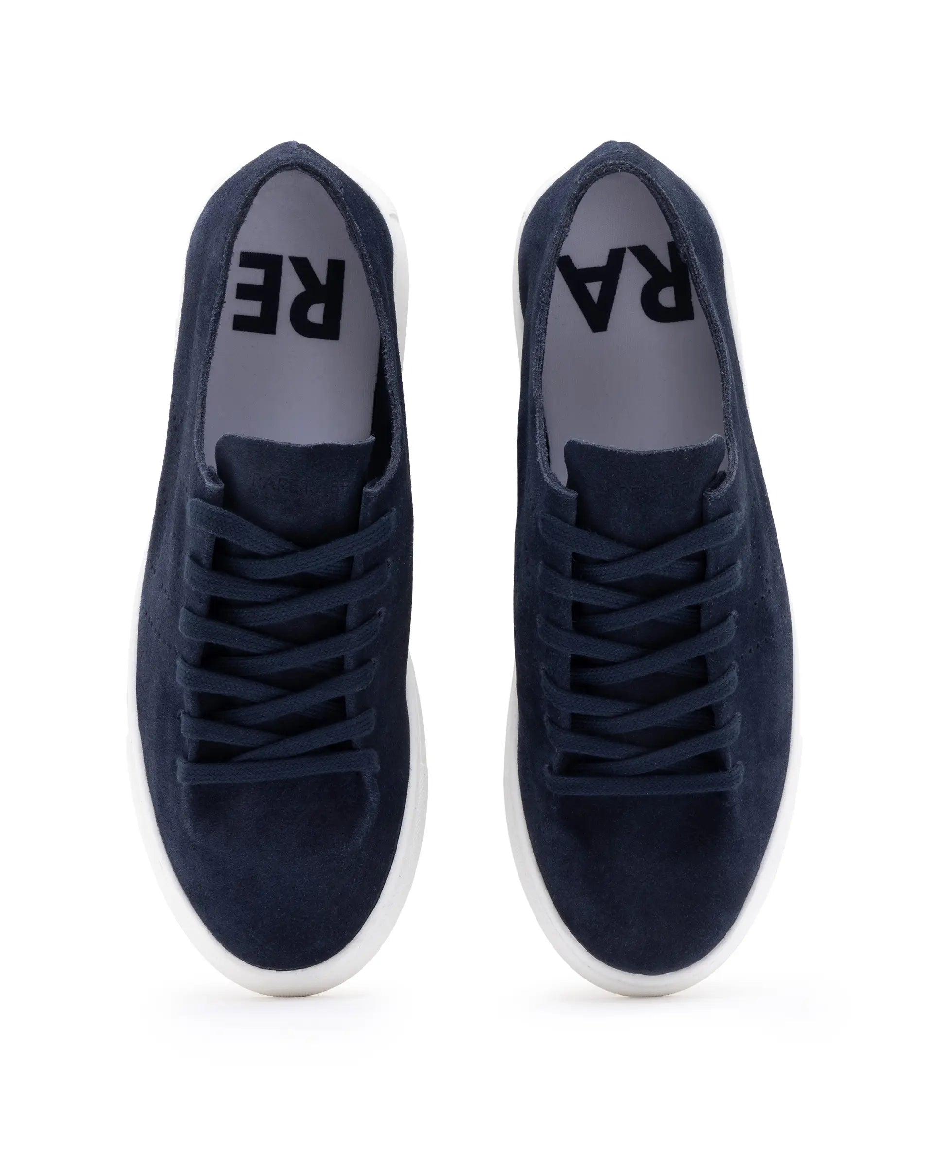 Rare Rabbit Men Skin Navy Suede Monotone Upper Low-Top Lace-Up Plain Shoes