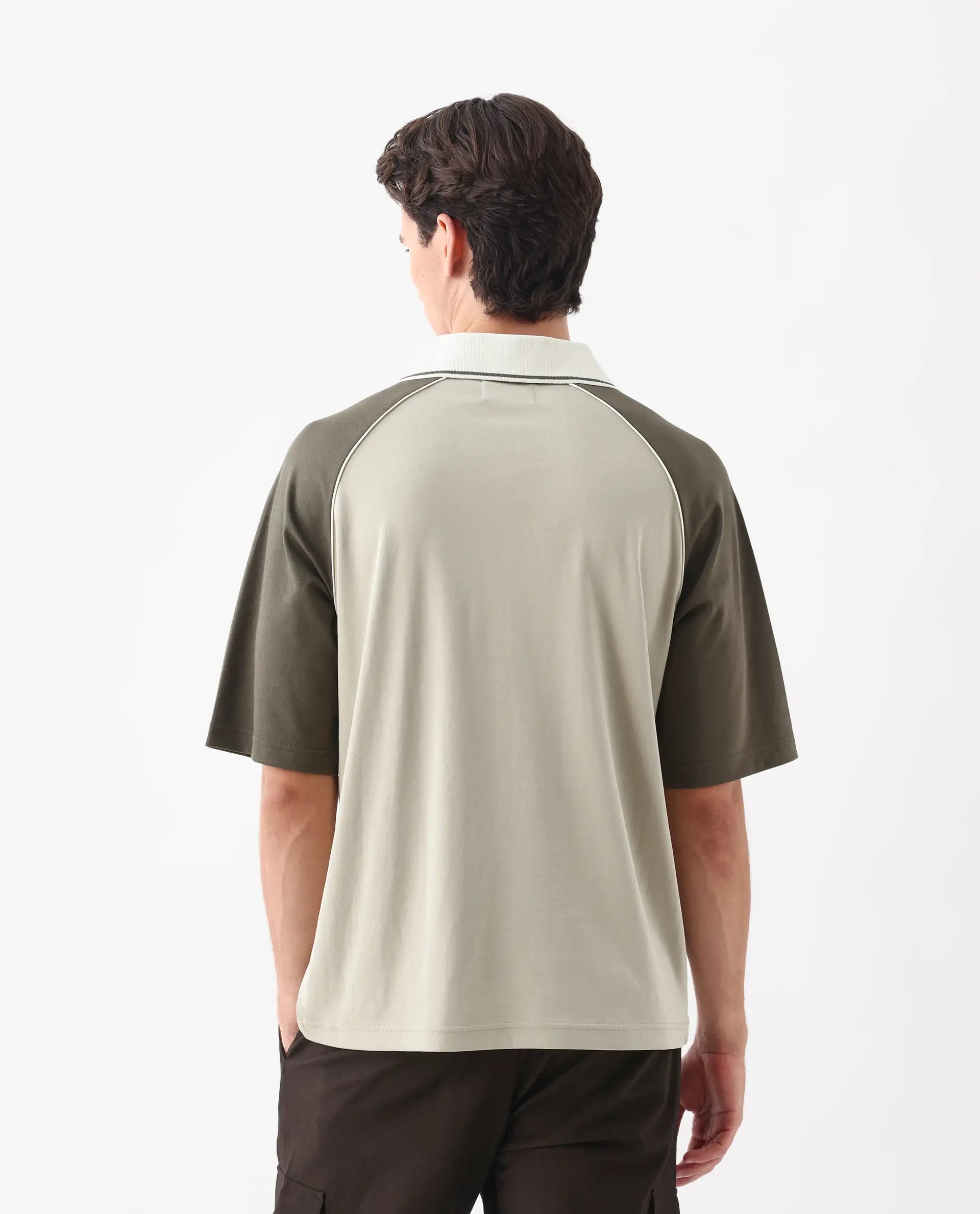 Rare Rabbit Men's Skot Beige Polyester Blend Graphic Print Oversized Fit Half Sleeve Crew Neck T-Shirt