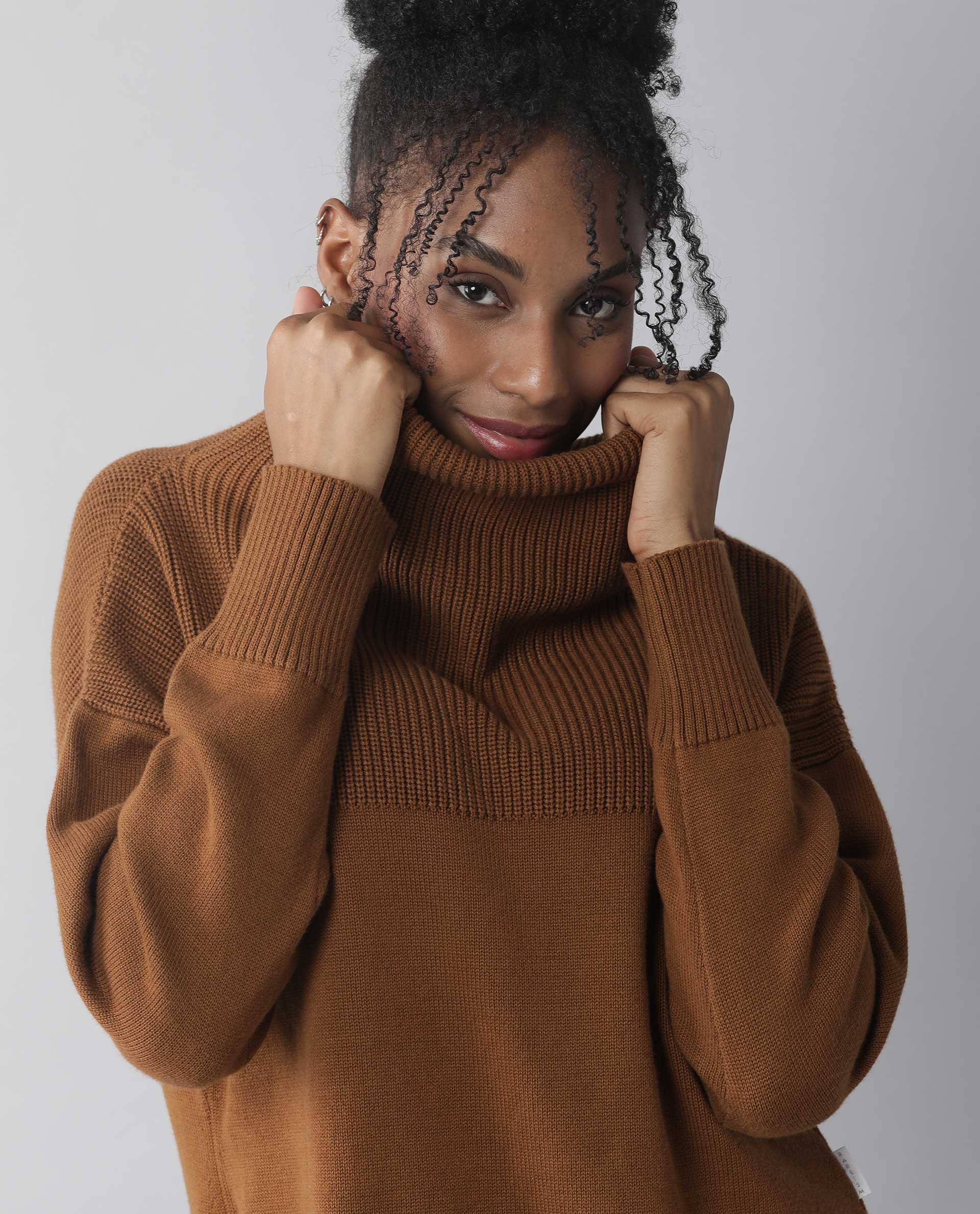 Rareism Women Skyline Brown Top Full Sleeves