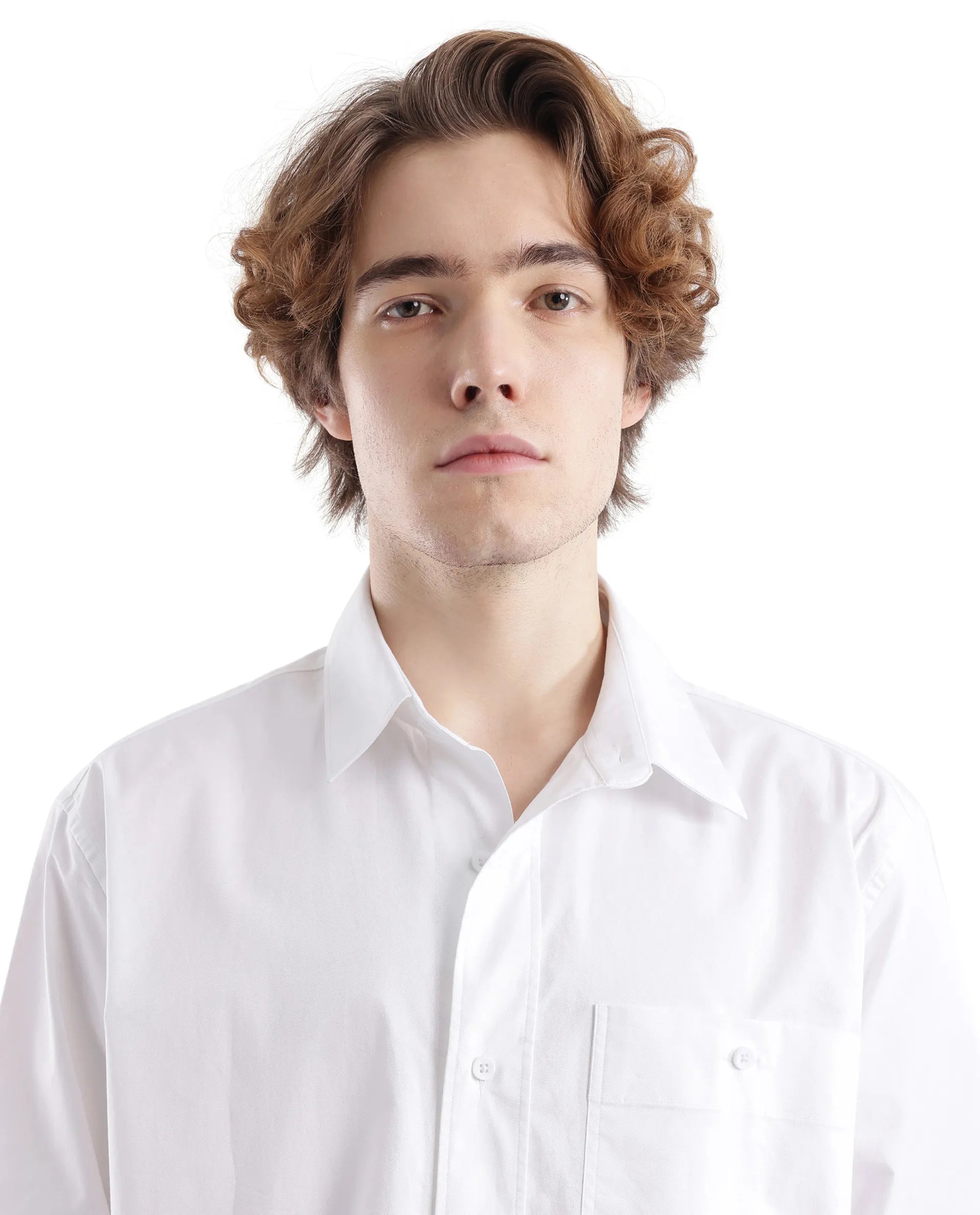 Rare Rabbit Men's Slander White Cotton Fabric Full Sleeve Button Closure Plain Shirt