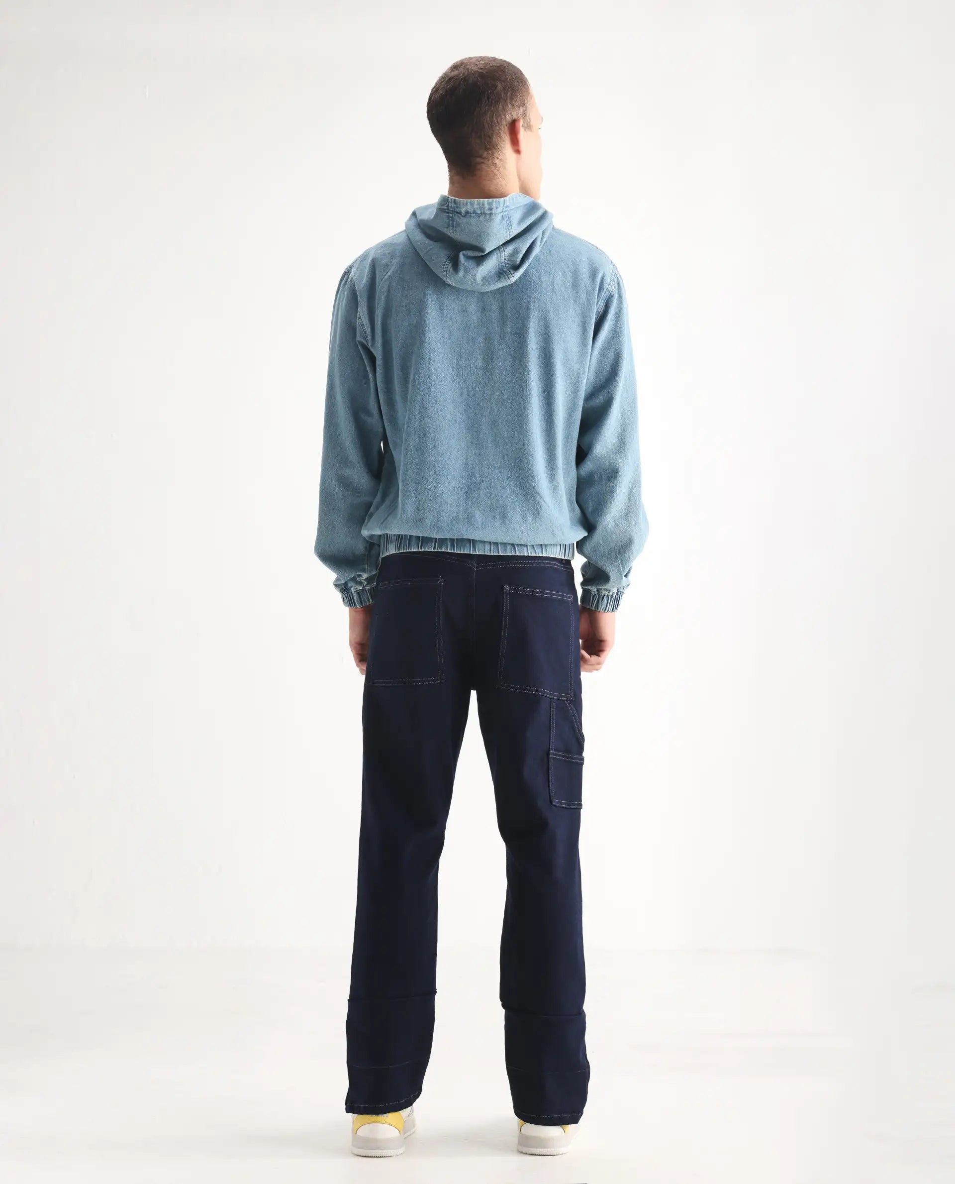 Rare Rabbit Men's Slava Blue Tencel Plain Morris Regular Fit Jeans