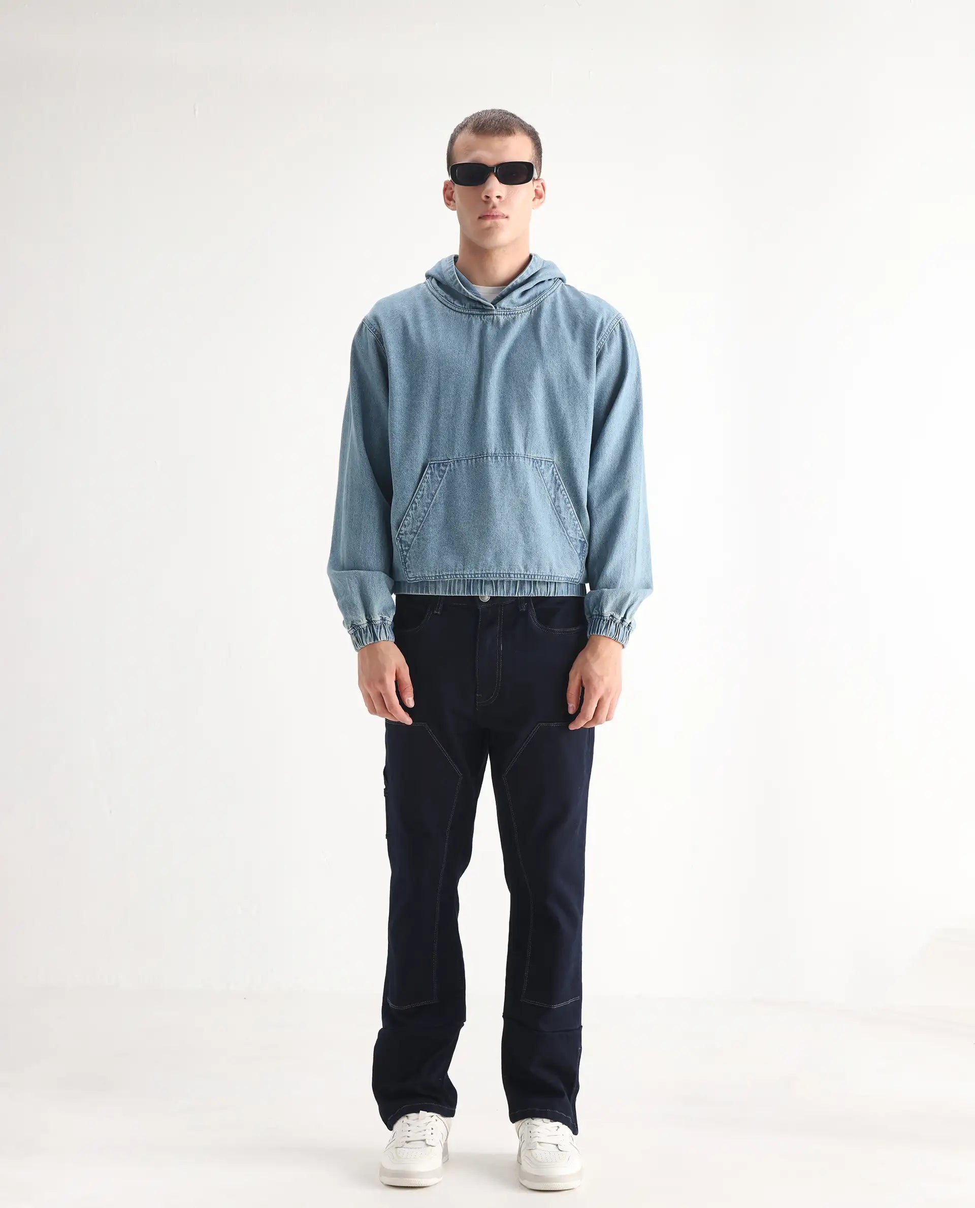 Rare Rabbit Men's Slava Blue Tencel Plain Morris Regular Fit Jeans