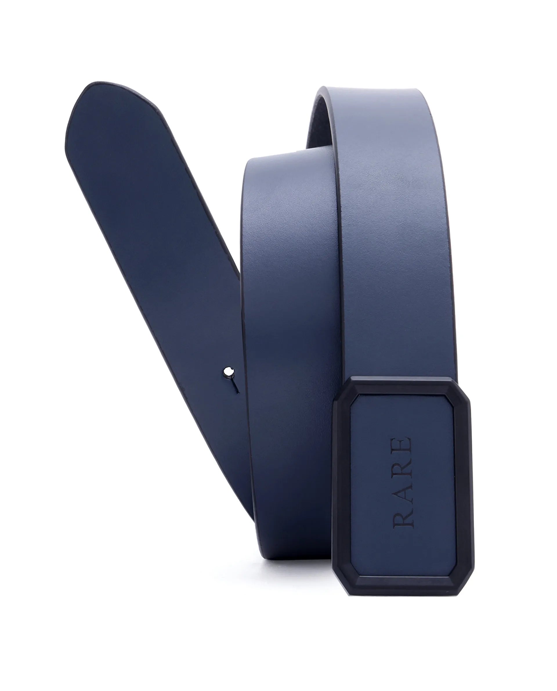 Rare Rabbit Men's Snape Blue Genuine Leather Non-Reversible Smooth Grain Belt