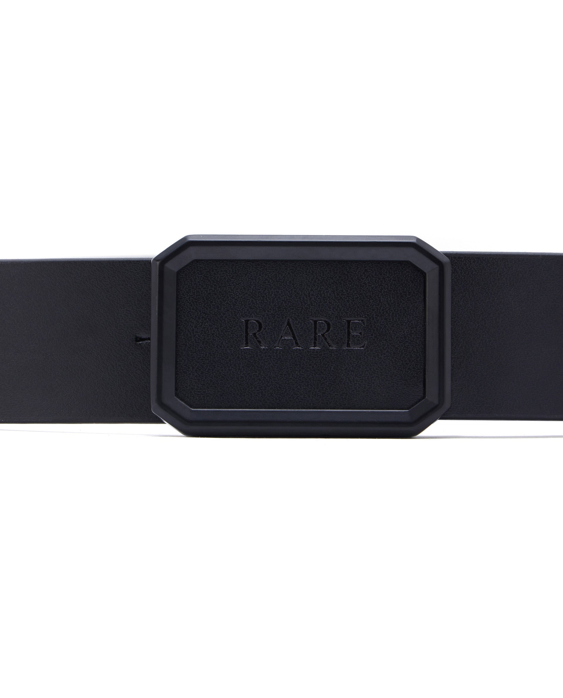 Rare Rabbit Men's Snape Black Genuine Leather Non-Reversible Smooth Grain Belt