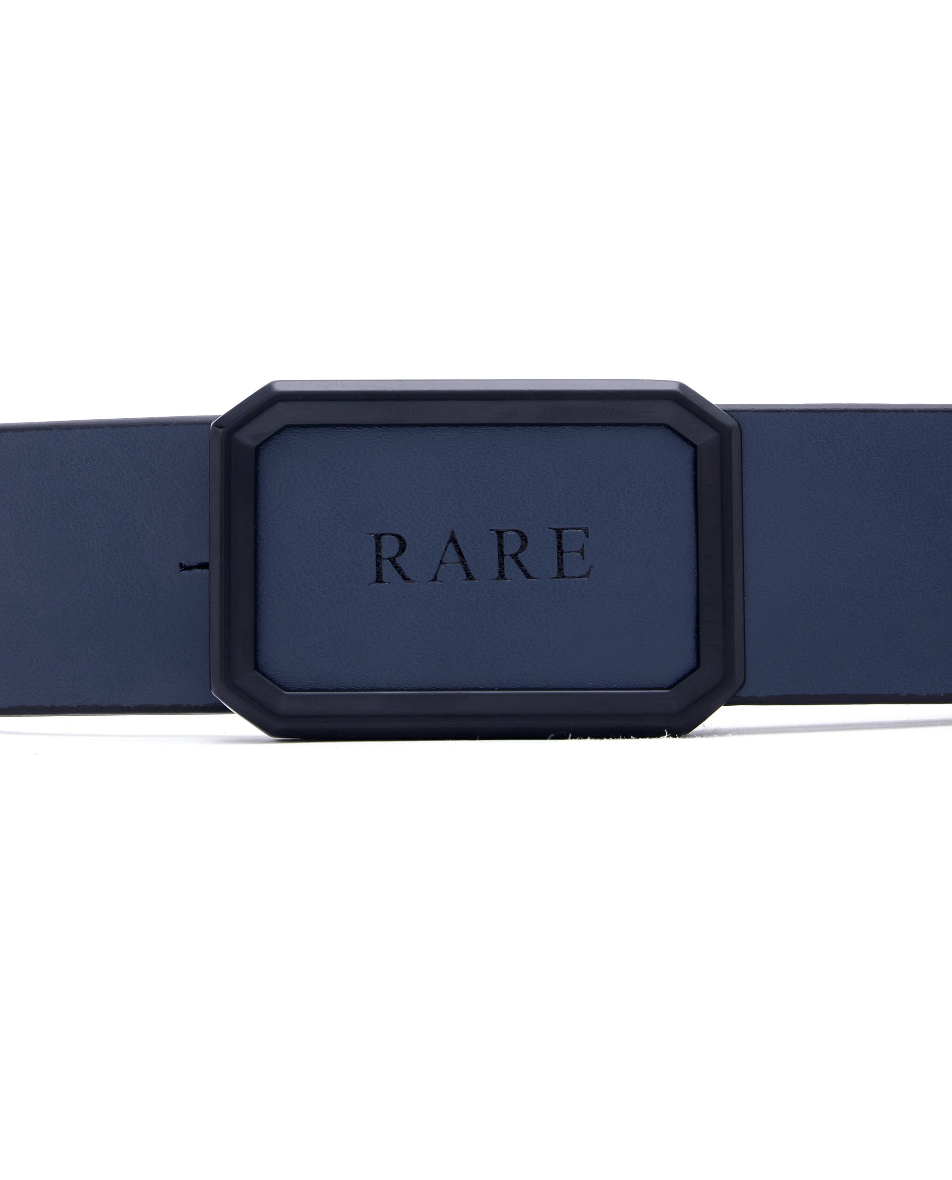Rare Rabbit Men's Snape Blue Genuine Leather Non-Reversible Smooth Grain Belt