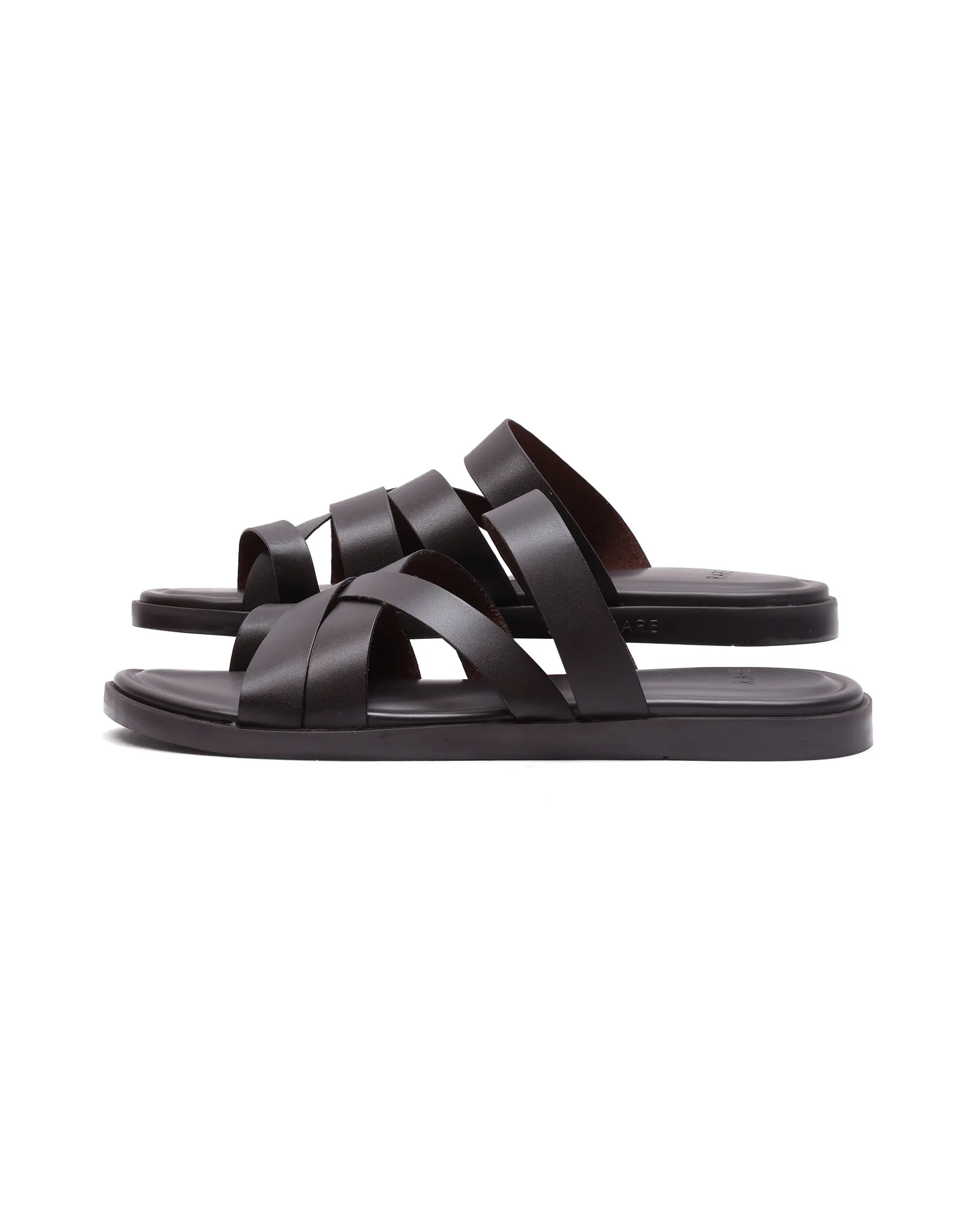 Rare Rabbit Men Soho Dark Coffee Slip-On Closure Sandal