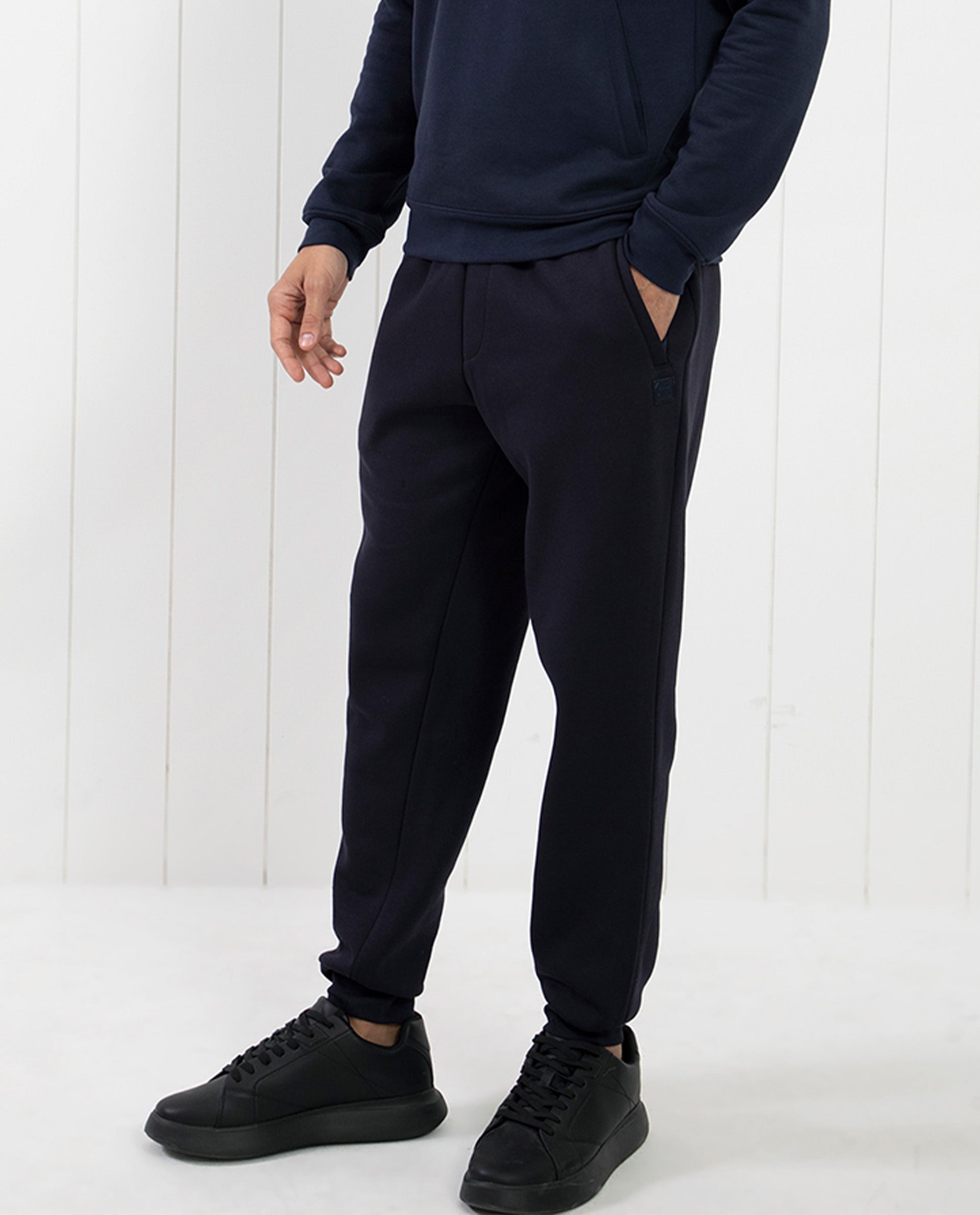 Rare Rabbit Men's Saho Navy Mid-Rise Trackpant