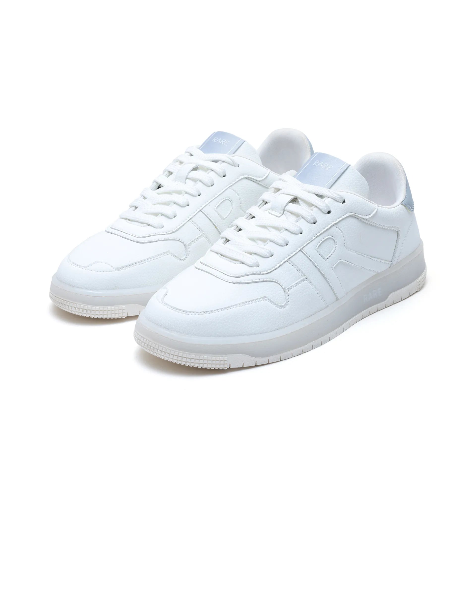 Rare Rabbit Men's Solara White Lace-Up Closure Micro Leather Sneaker