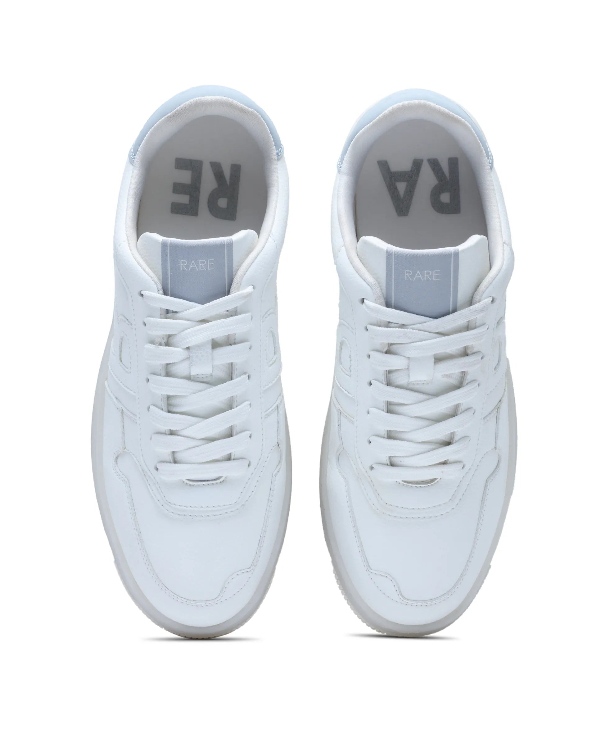 Rare Rabbit Men's Solara White Lace-Up Closure Micro Leather Sneaker