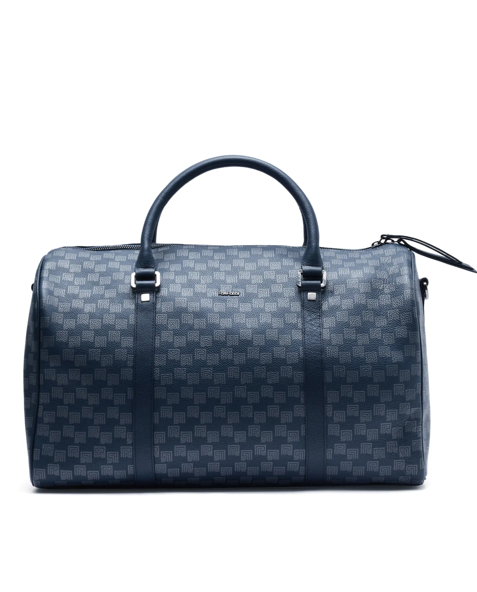 Rare Rabbit Men's Soraf Blue Monogram Print Duffle Bag (Limited Edition)