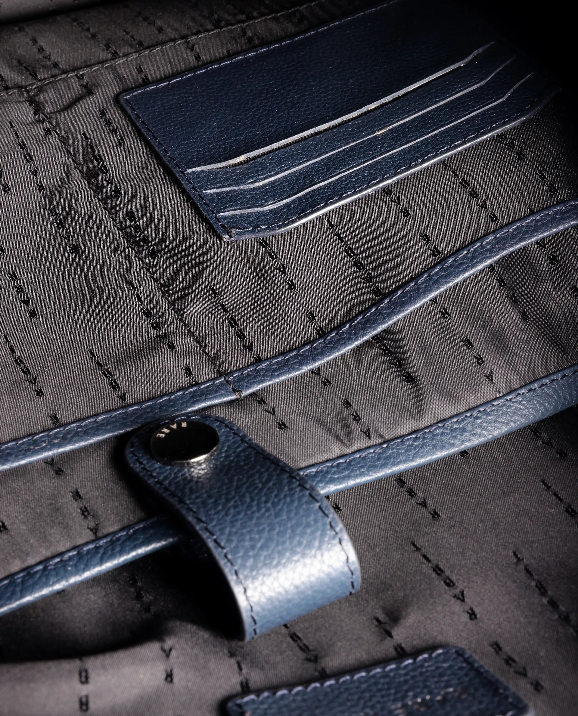 Rare Rabbit Men's Soraf Blue Monogram Print Duffle Bag (Limited Edition)