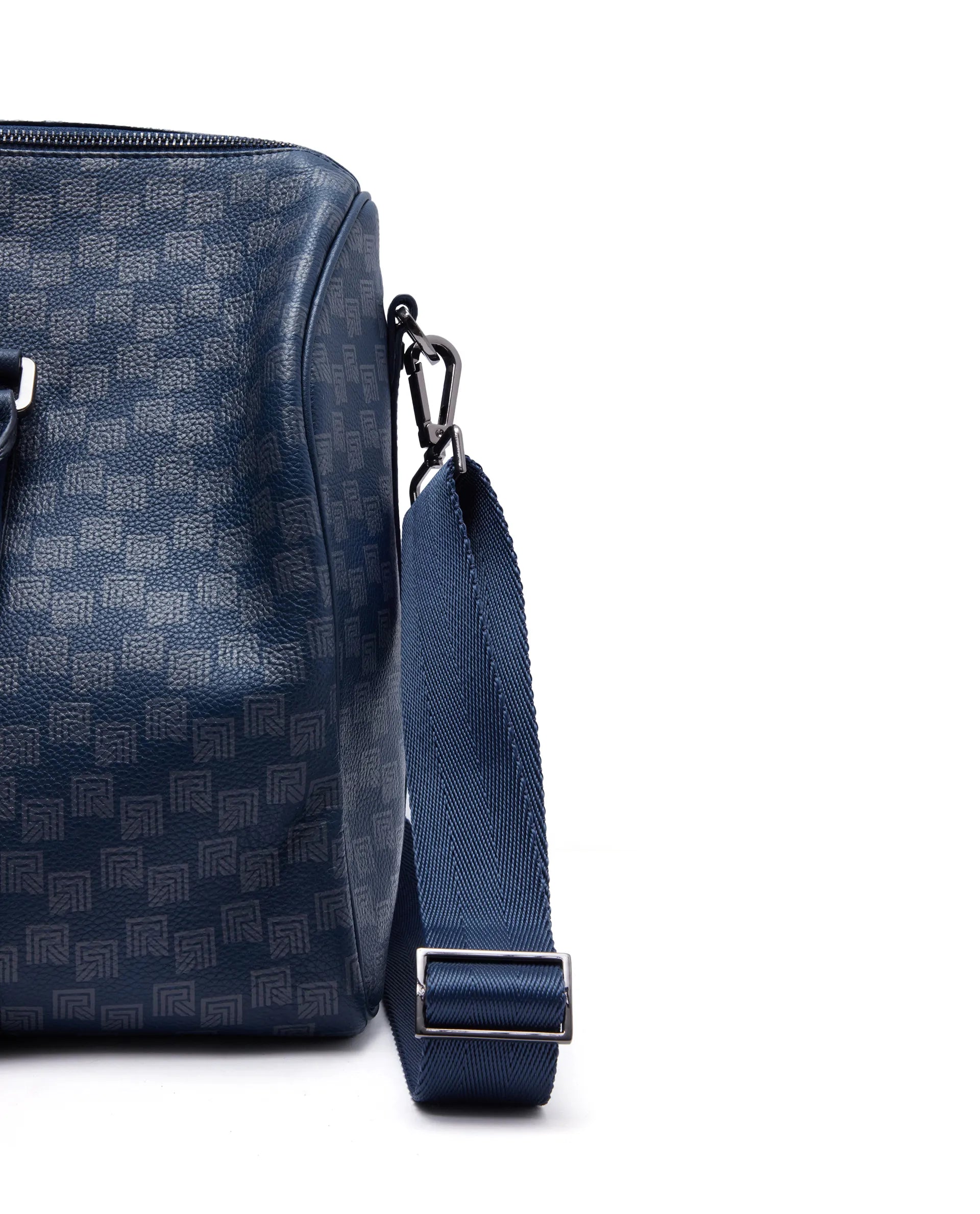 Rare Rabbit Men's Soraf Blue Monogram Print Duffle Bag (Limited Edition)