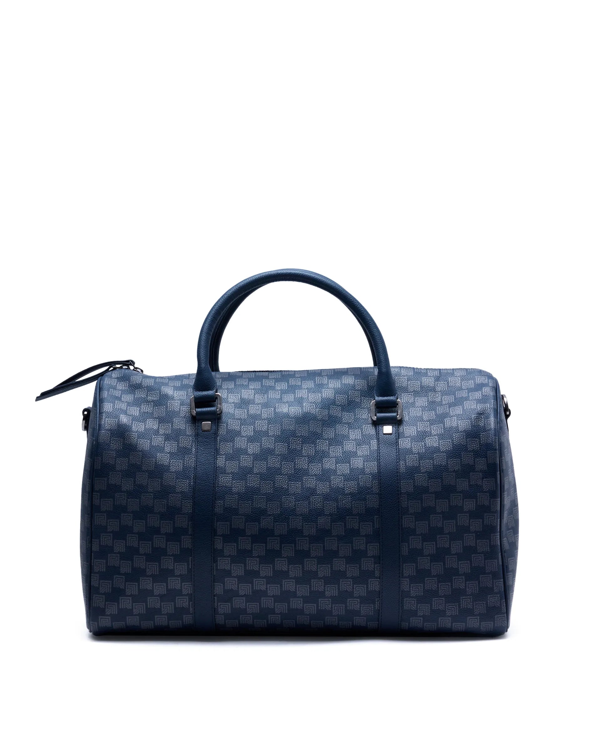 Rare Rabbit Men's Soraf Blue Monogram Print Duffle Bag (Limited Edition)