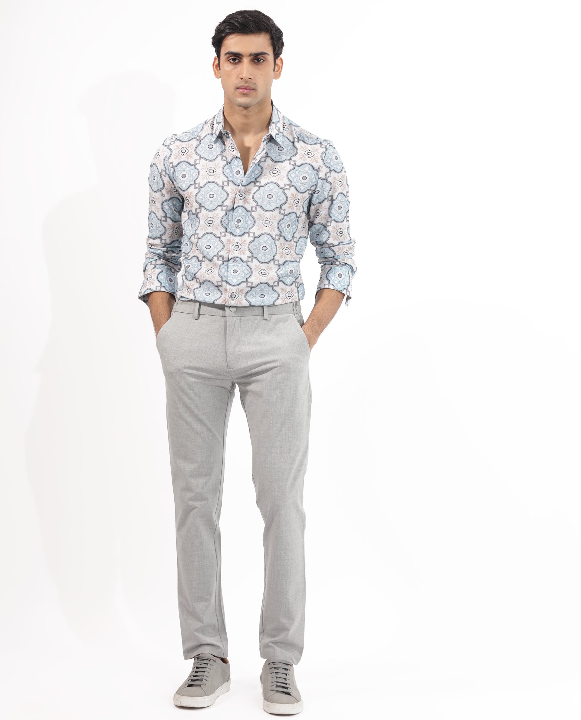 Rare Rabbit Mens Soren Pastel Multi Viscose Fabric Full Sleeves Abstract Floral Print Shirt