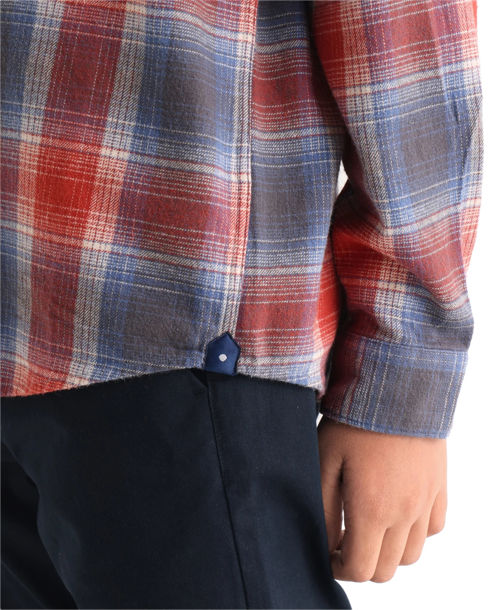 Rare Ones Kids Soren Dusky Rust Cotton Checked Button Closure Regular Fit Shirt