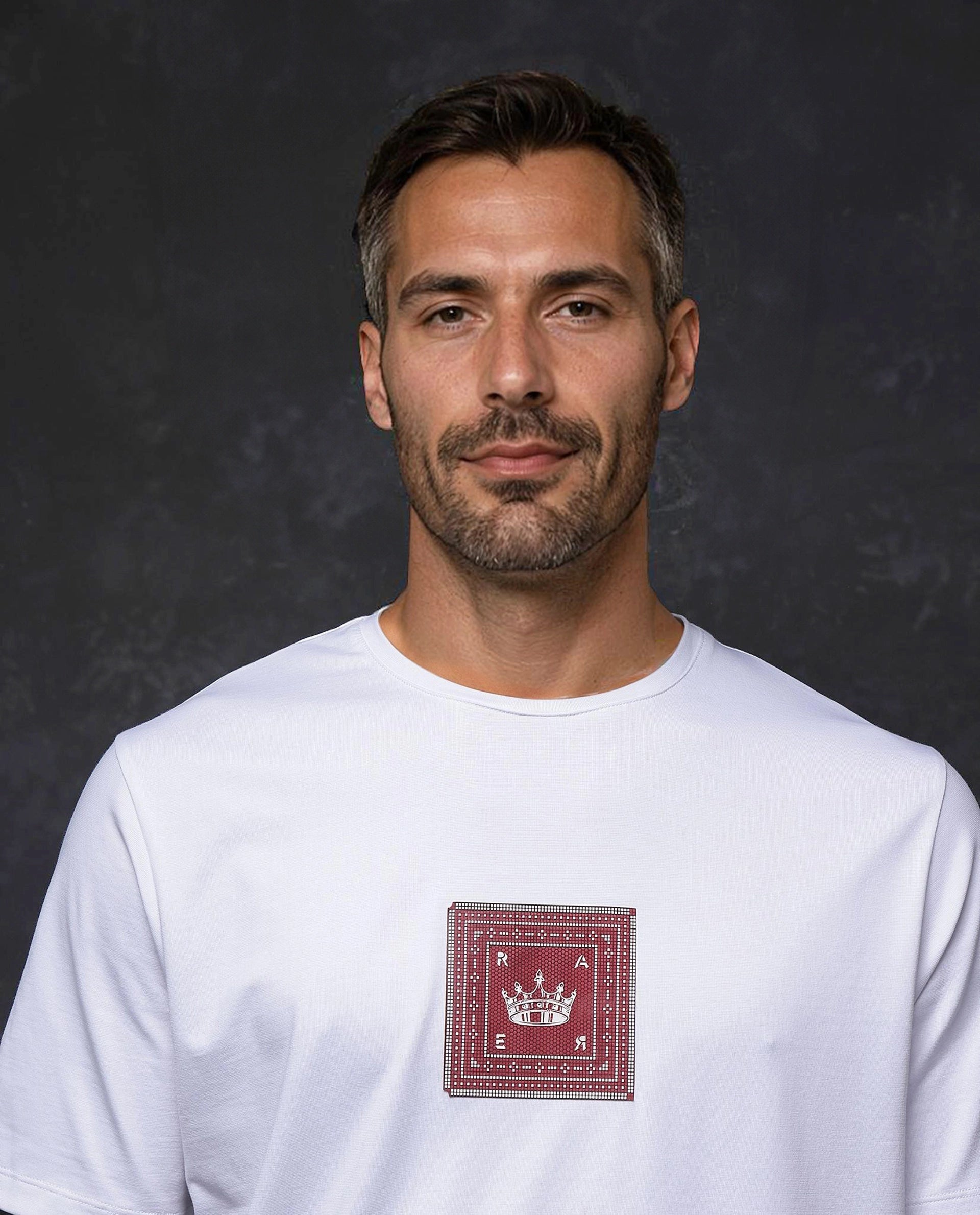 Rare Rabbit Men Spectre White Short Sleeve Crew Neck Graphic Print T-Shirt