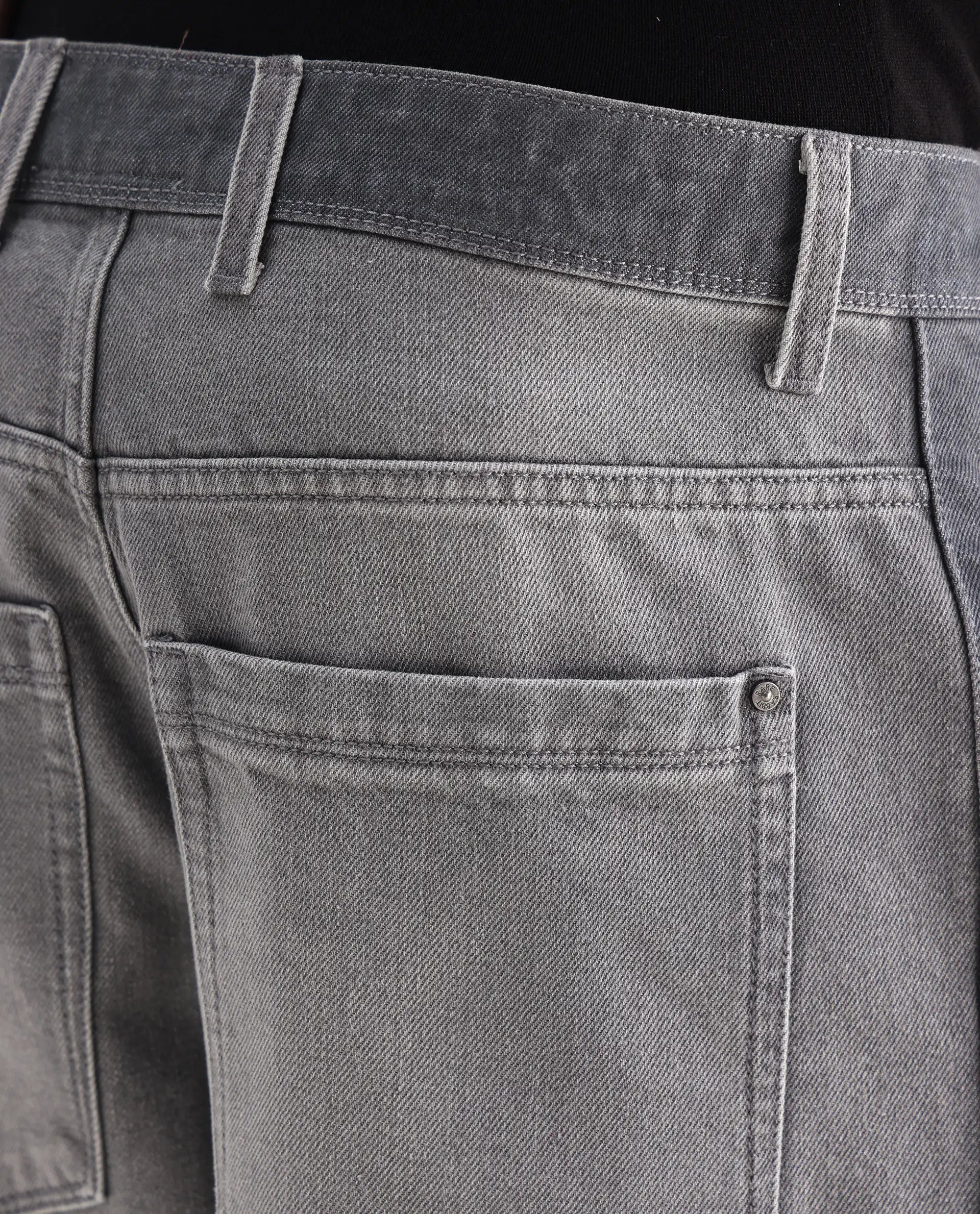 Rare Rabbit Men's Srito Grey Cotton Plain Baggy Fit Jeans