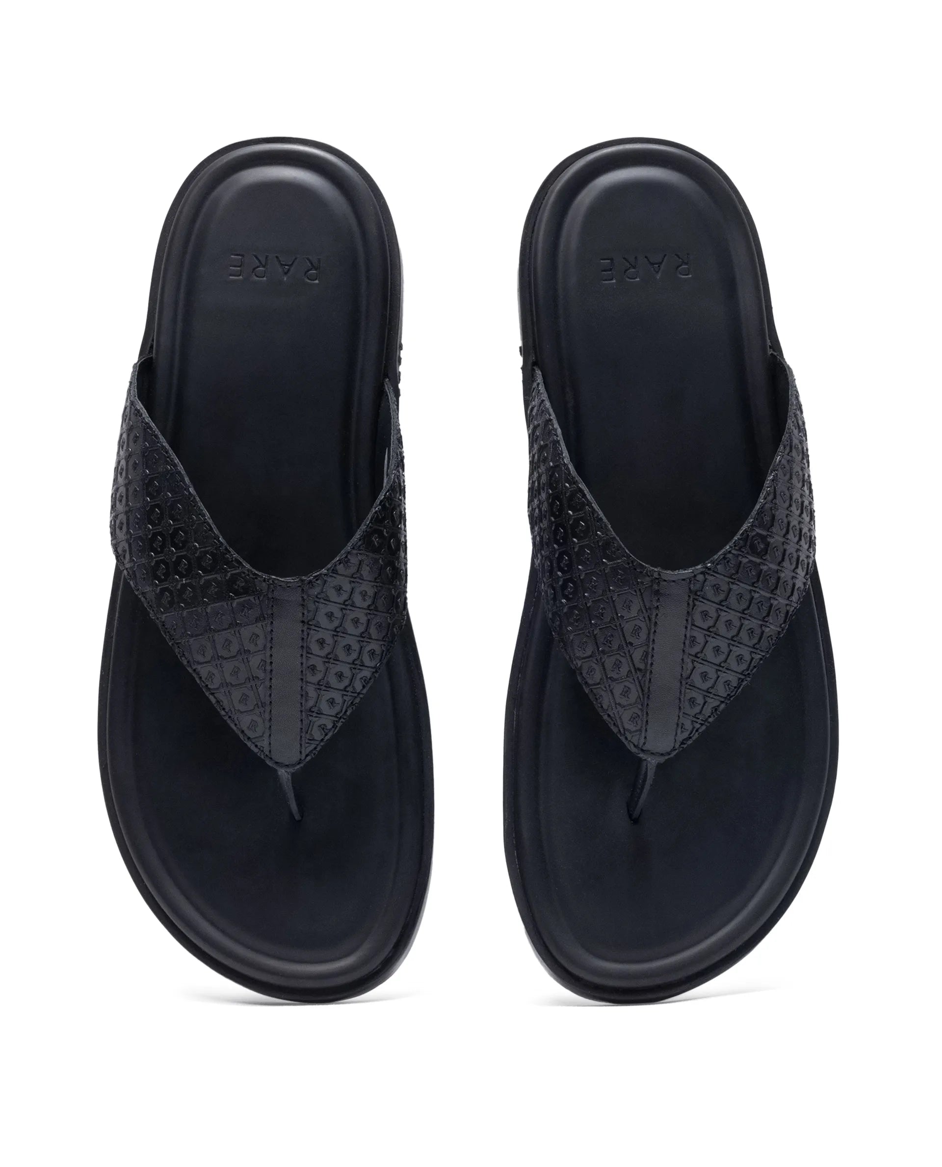 Rare Rabbit Men's Starry Black Slip-On Closure Sandal
