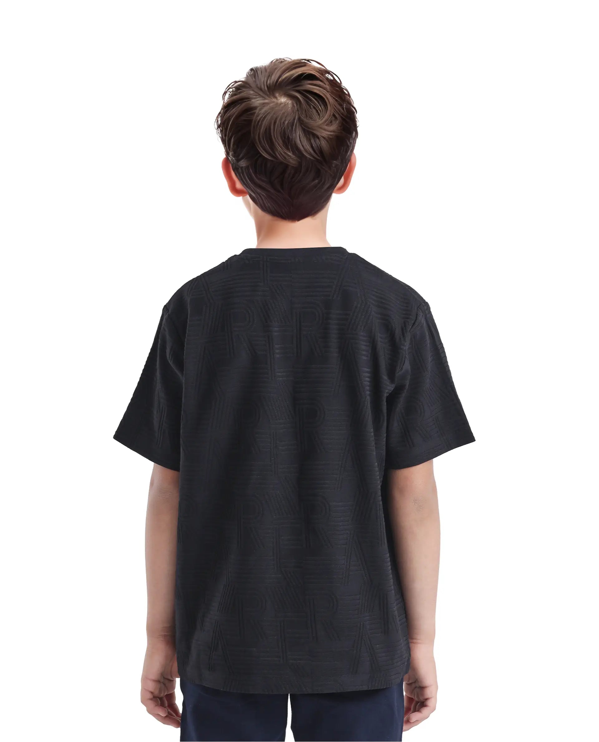 Rare Ones Kids Stom Black Cotton Short Sleeve Crew Neck Solid T-Shirt