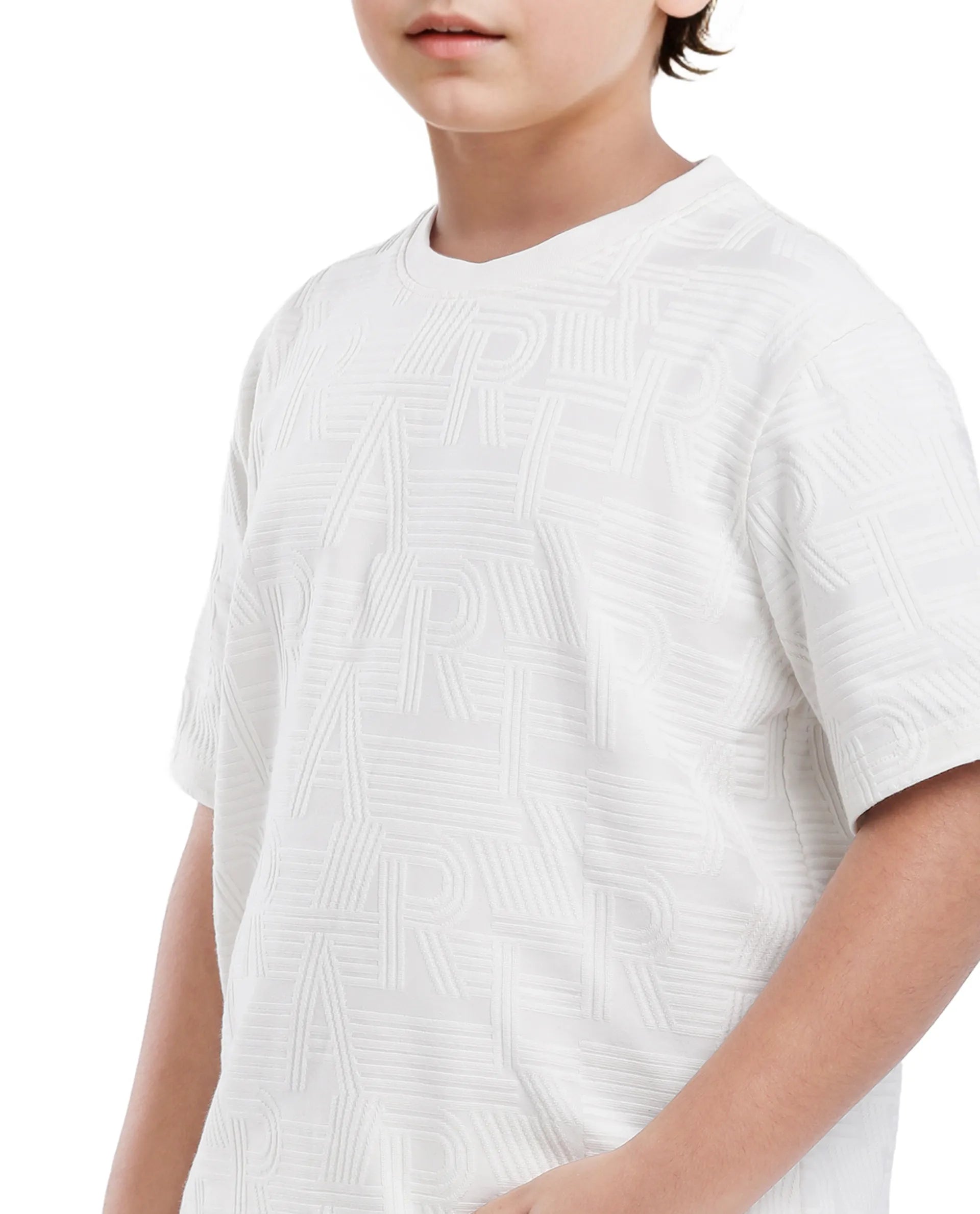 Rare Ones Kids Stom Offwhite Cotton Short Sleeve Crew Neck Solid T-Shirt